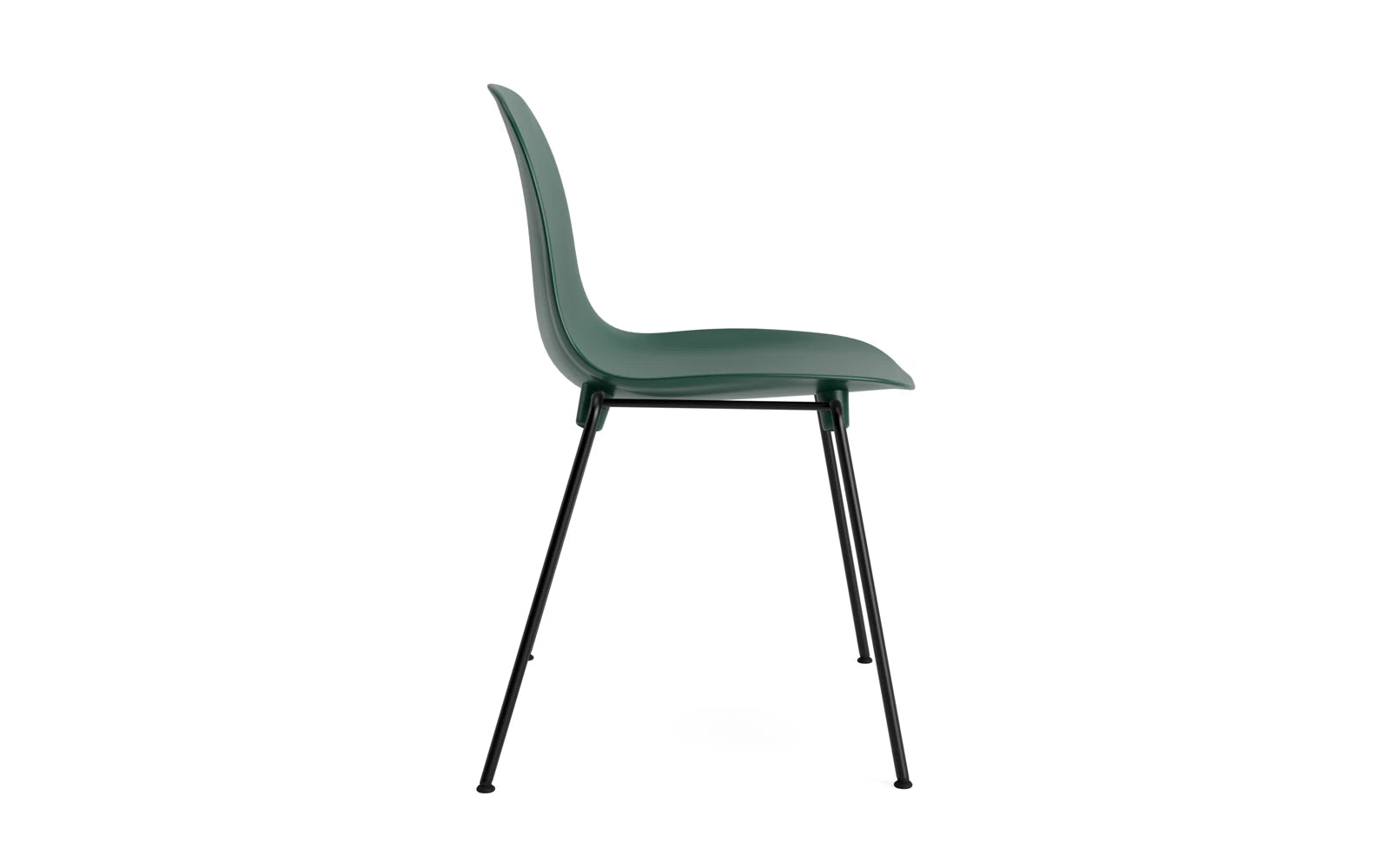Stilvoller Form Stapelstuhl von Normann Copenhagen mit Stahlbasis.