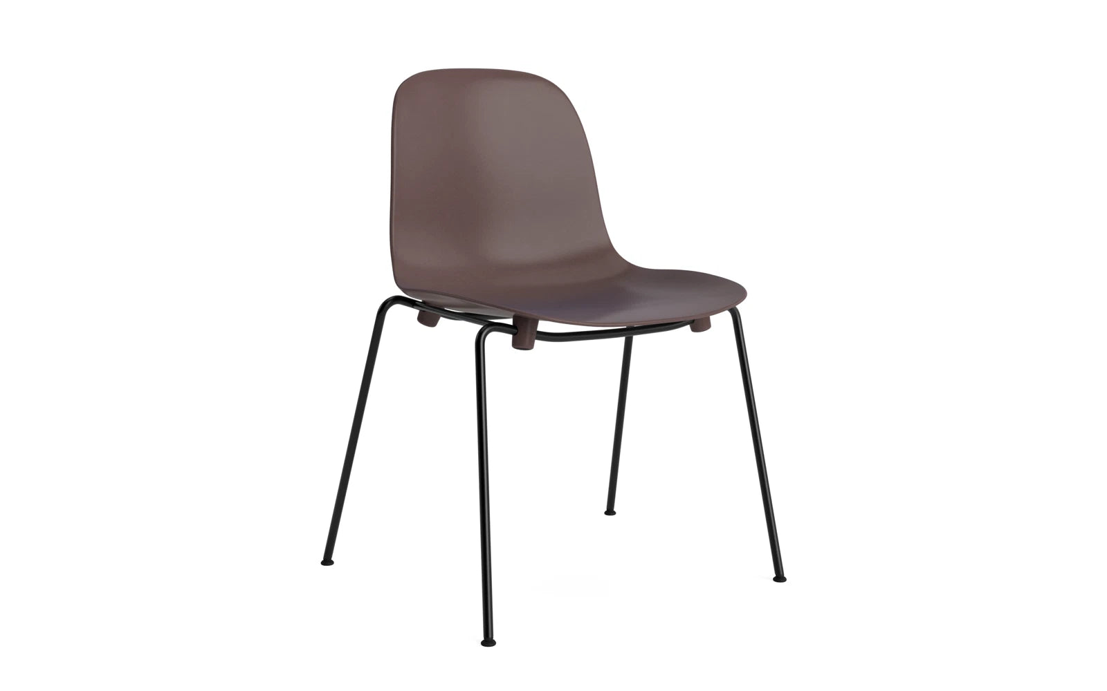 Form Stapelstuhl Schwartz Stahl Braun in  präsentiert im Onlineshop von KAQTU Design AG. Stuhl ist von Normann Copenhagen