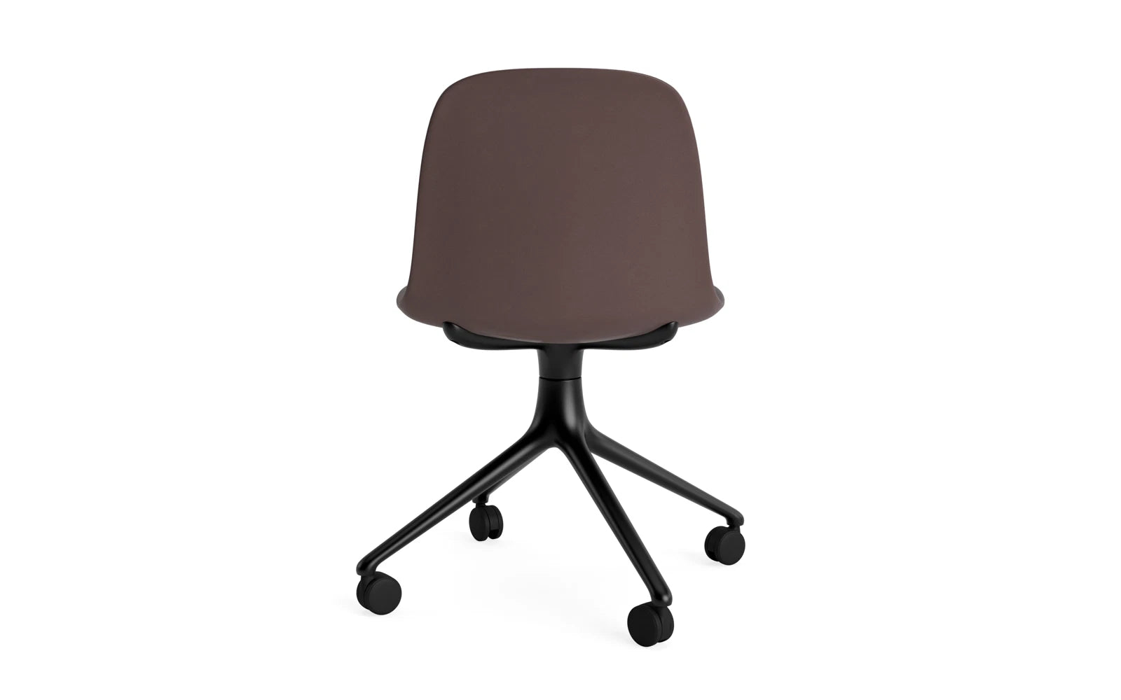 Form Drehstuhl 4W schwarzes Aluminium/Braun in  präsentiert im Onlineshop von KAQTU Design AG. Drehstuhl ist von Normann Copenhagen