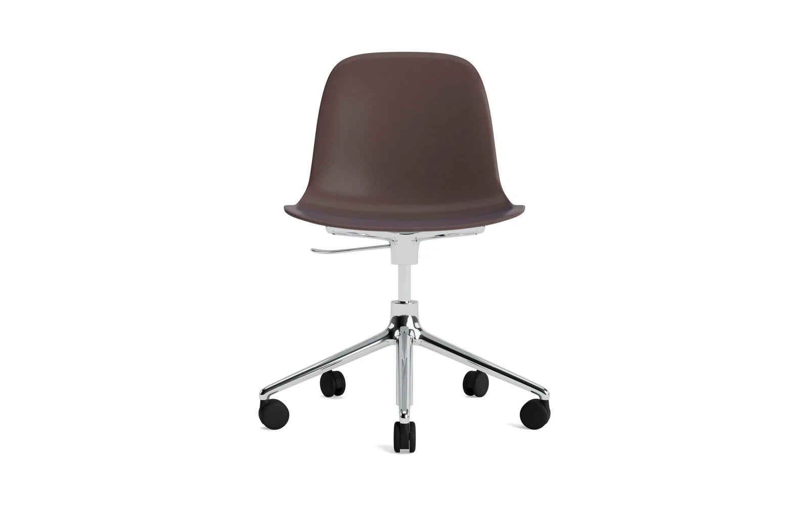 Form Drehstuhl mit Rollen Braun/Aluminium in  präsentiert im Onlineshop von KAQTU Design AG. Drehstuhl ist von Normann Copenhagen