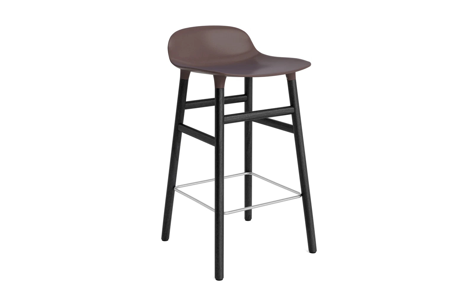 Form Barstuhl 65 cm braun/schwarz in  präsentiert im Onlineshop von KAQTU Design AG. Barstuhl ist von Normann Copenhagen