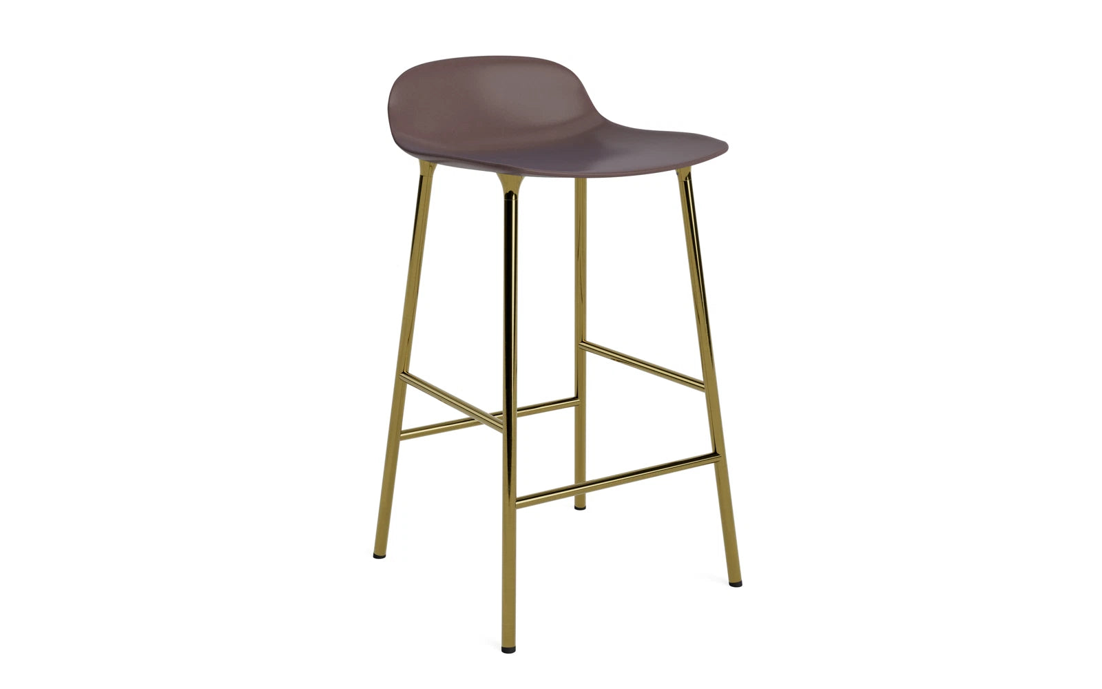 Form Barstuhl 65 cm Messing Braun in  präsentiert im Onlineshop von KAQTU Design AG. Barstuhl ist von Normann Copenhagen