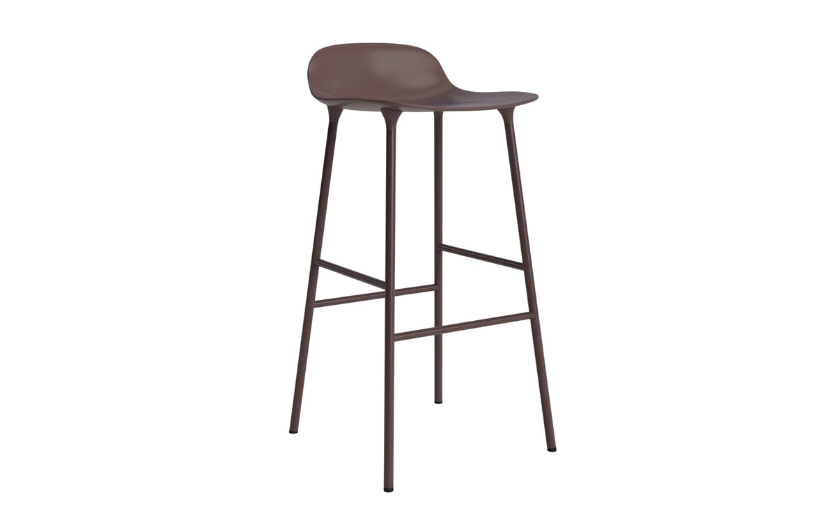 Form Barstuhl 75 cm Braun/Stahl in Braun präsentiert im Onlineshop von KAQTU Design AG. Barstuhl ist von Normann Copenhagen
