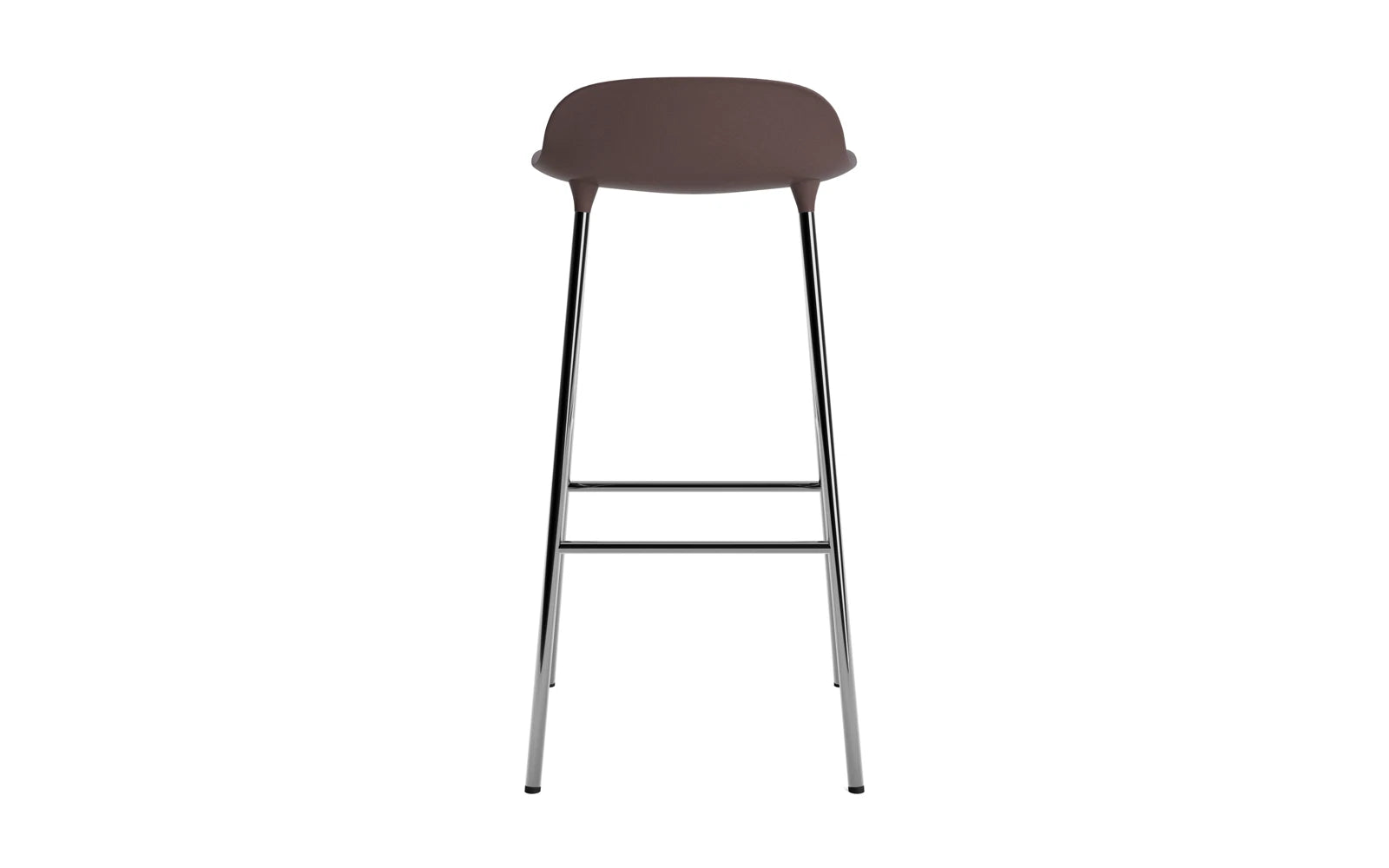 Form Barstuhl 75 cm Braun/Chrom in  präsentiert im Onlineshop von KAQTU Design AG. Barstuhl ist von Normann Copenhagen
