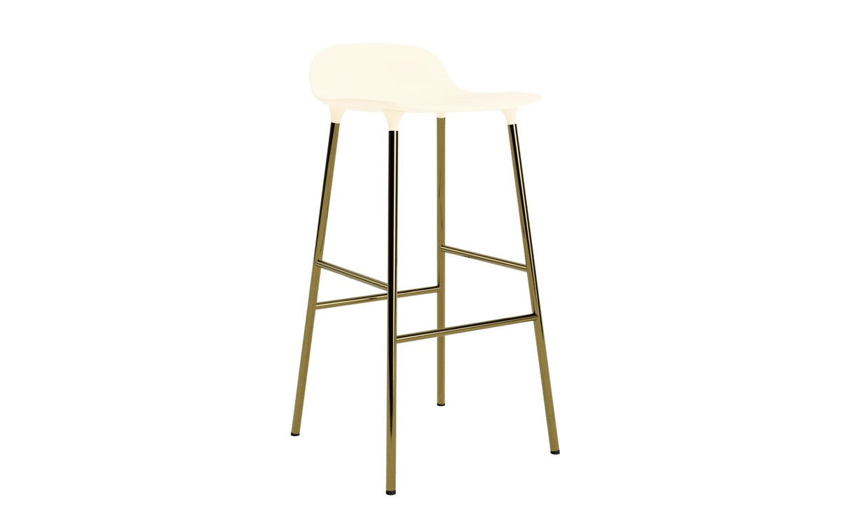 Form Barstuhl 75 cm Messing creme in Creme präsentiert im Onlineshop von KAQTU Design AG. Barstuhl ist von Normann Copenhagen