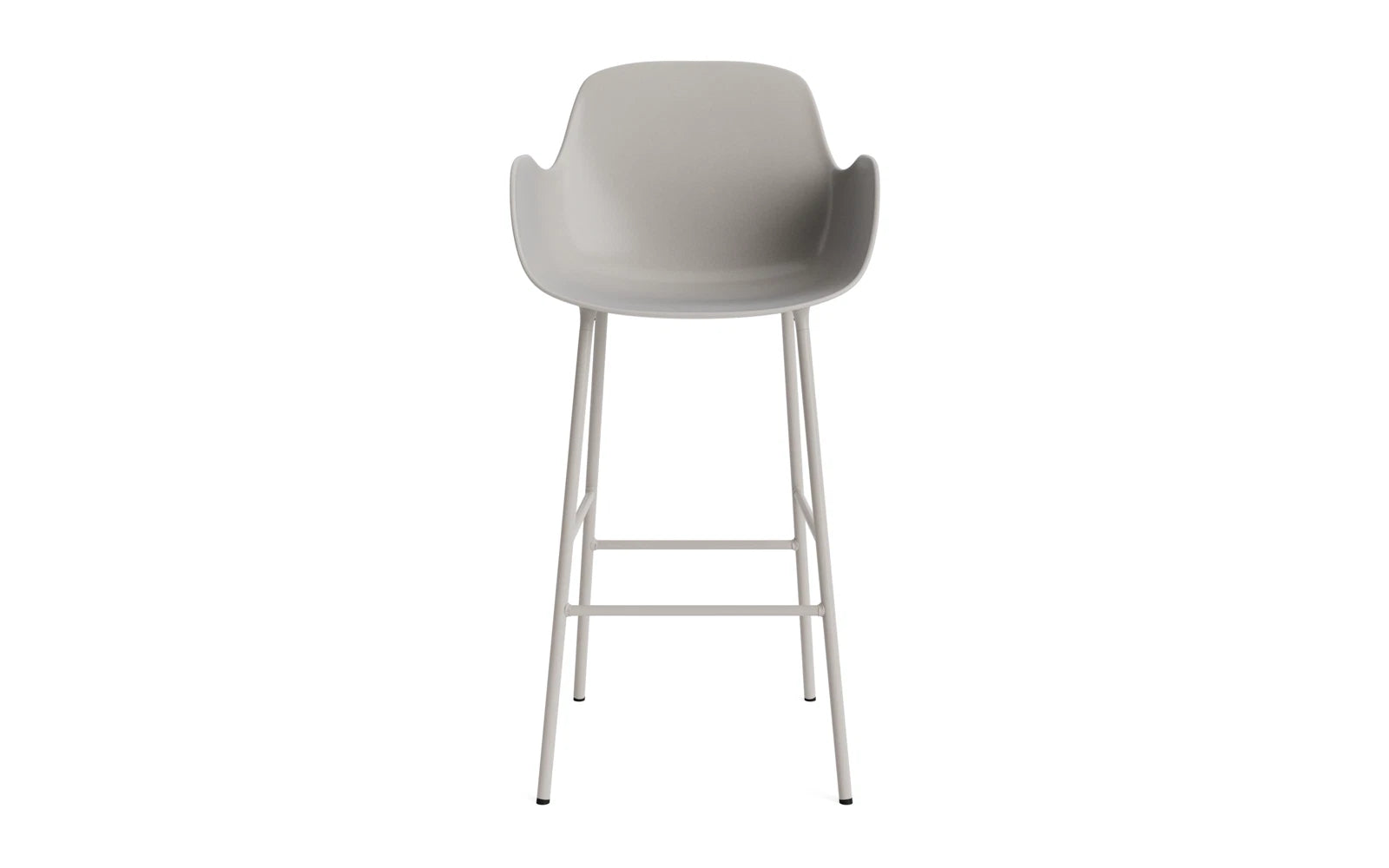 Form Barstuhl mit Armlehne 75 cm Stahl/Warmes grau in  präsentiert im Onlineshop von KAQTU Design AG. Barstuhl ist von Normann Copenhagen