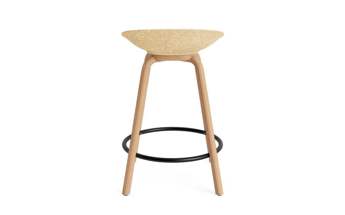 Mat Barstuhl 65 cm Buchenholz/schwarz in Hanffasern präsentiert im Onlineshop von KAQTU Design AG. Barstuhl ist von Normann Copenhagen