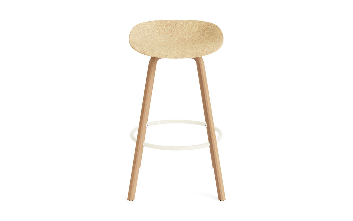 Mat Barstuhl 75 cm Buchenholz/creme in Hanffasern präsentiert im Onlineshop von KAQTU Design AG. Barstuhl ist von Normann Copenhagen