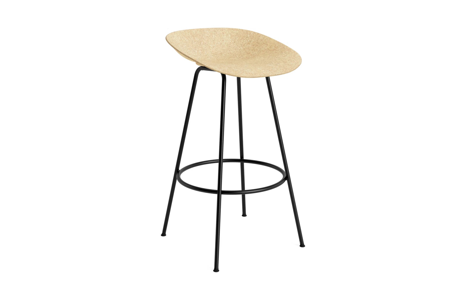 Mat Barstuhl 75 cm schwarzes Stahl Hanf in  präsentiert im Onlineshop von KAQTU Design AG. Barstuhl ist von Normann Copenhagen