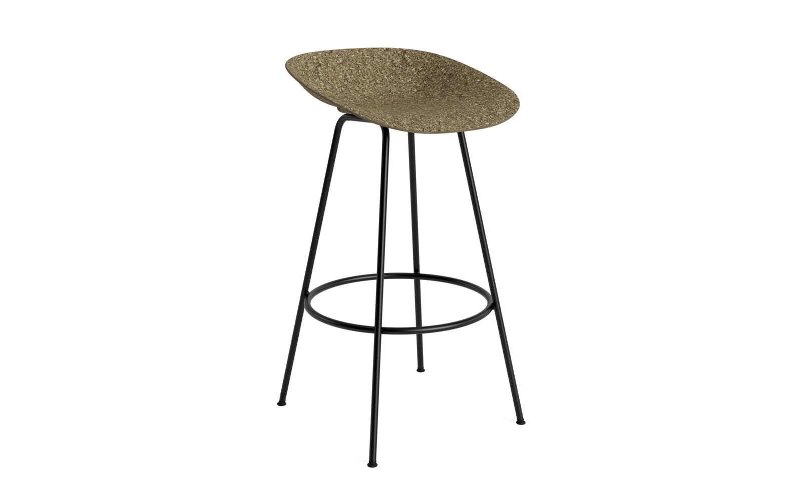 Mat Barstuhl 75 cm schwarzes Stahl Seegras in  präsentiert im Onlineshop von KAQTU Design AG. Barstuhl ist von Normann Copenhagen