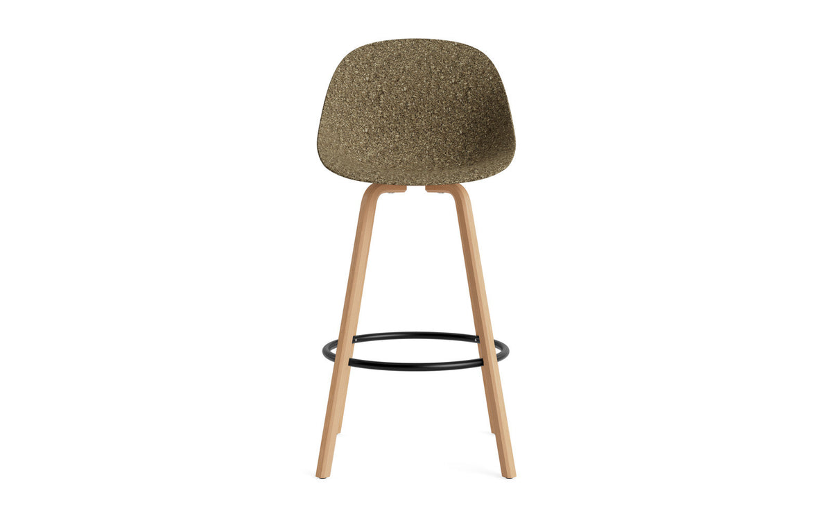 Mat Barstuhl 75 cm Buchenholz/schwarz in Seegras präsentiert im Onlineshop von KAQTU Design AG. Barstuhl ist von Normann Copenhagen