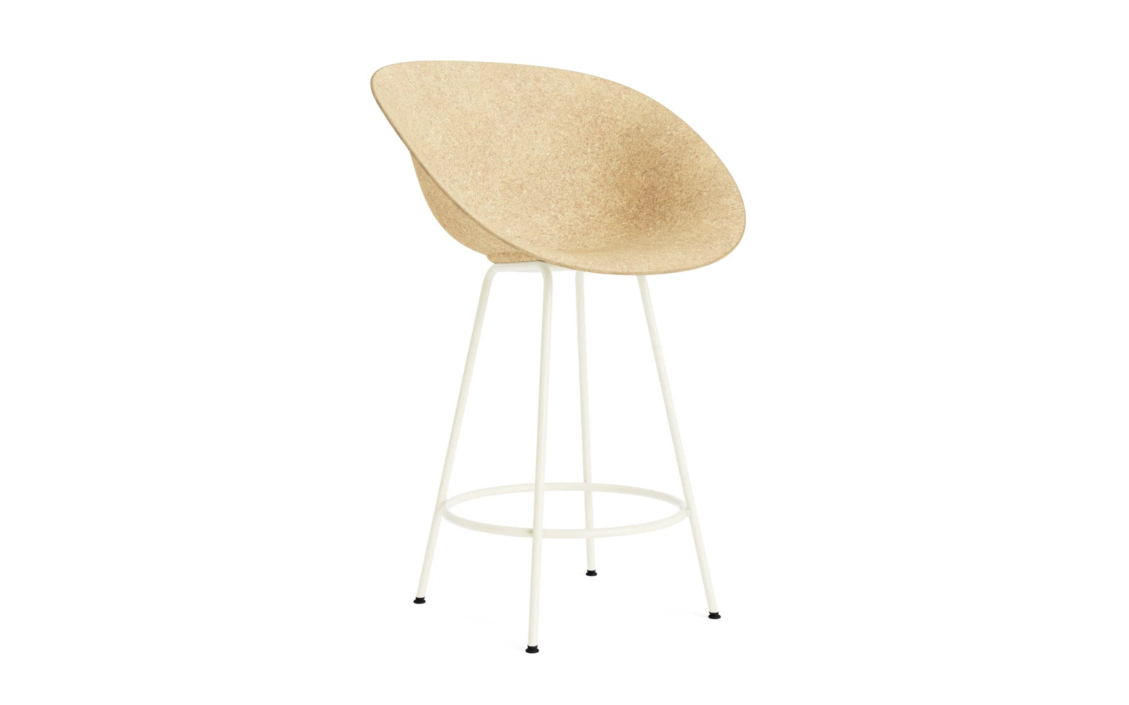 Mat Barstuhl mit Armlehne 65 cm Creme stahl Hanf in  präsentiert im Onlineshop von KAQTU Design AG. Barstuhl ist von Normann Copenhagen