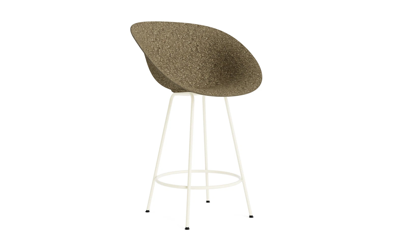 Mat Barstuhl mit Armlehne 65 cm Creme stahl Seegras in  präsentiert im Onlineshop von KAQTU Design AG. Barstuhl ist von Normann Copenhagen