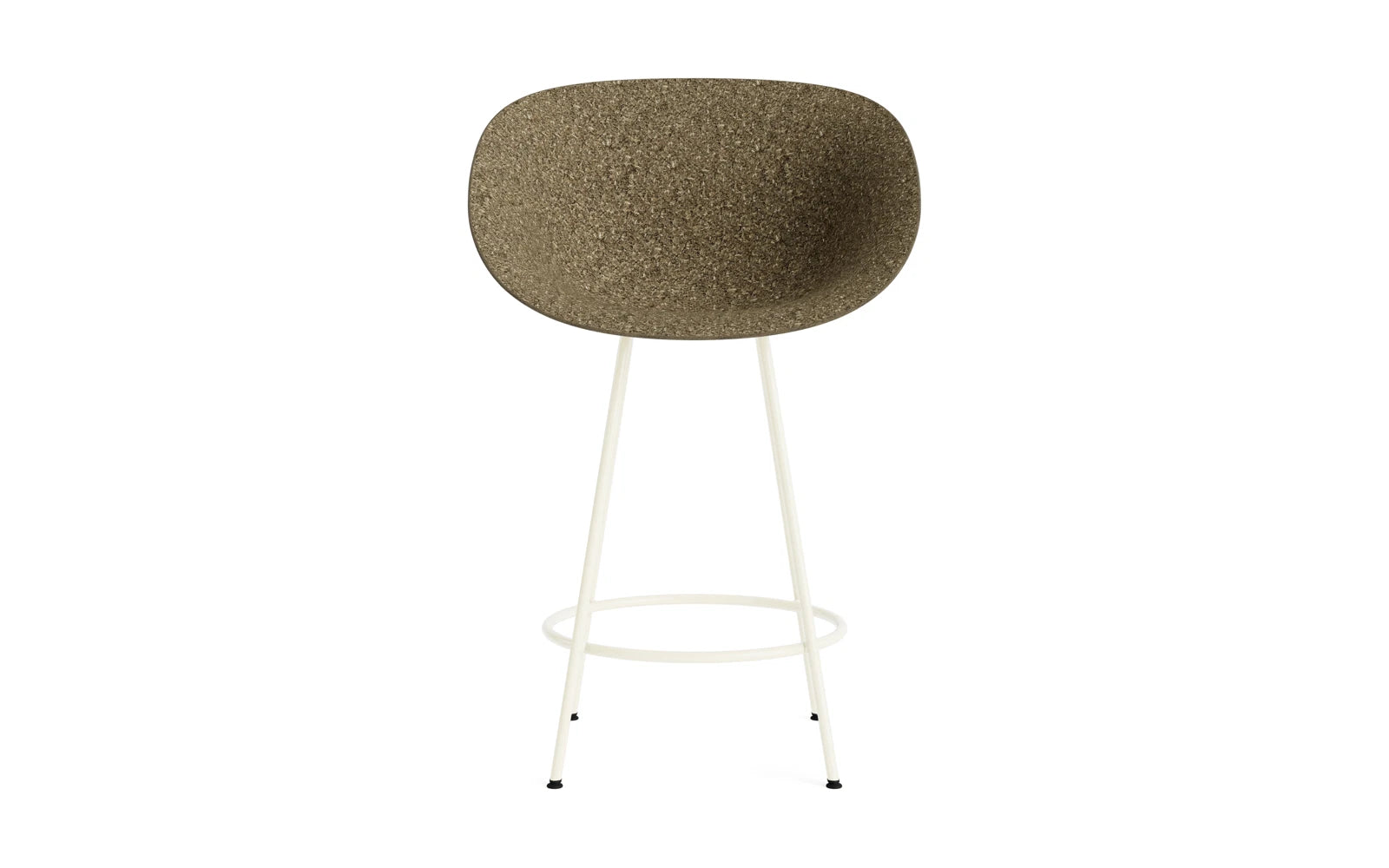 Mat Barstuhl mit Armlehne 65 cm Creme stahl Seegras in  präsentiert im Onlineshop von KAQTU Design AG. Barstuhl ist von Normann Copenhagen