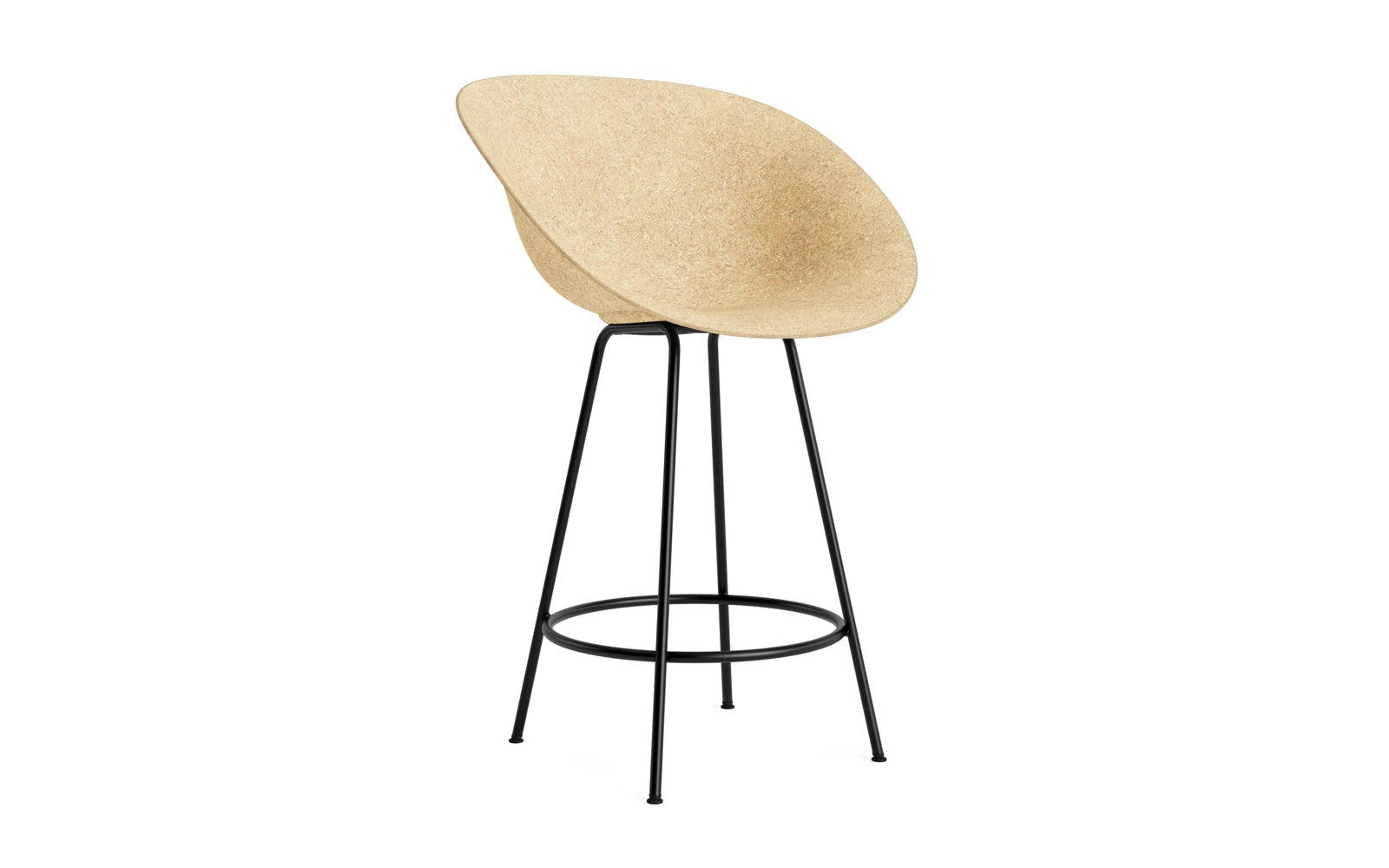 Mat Barstuhl mit Armlehne 65 cm schwarzes Stahl Hanf in  präsentiert im Onlineshop von KAQTU Design AG. Barstuhl ist von Normann Copenhagen
