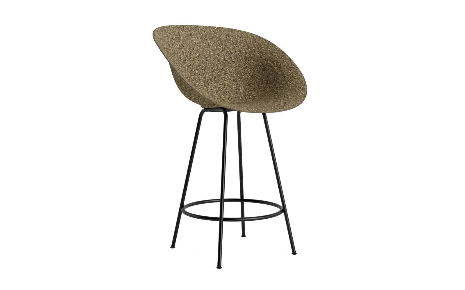 Mat Barstuhl mit Armlehne 65 cm schwarzes Stahl Seegras in  präsentiert im Onlineshop von KAQTU Design AG. Barstuhl ist von Normann Copenhagen