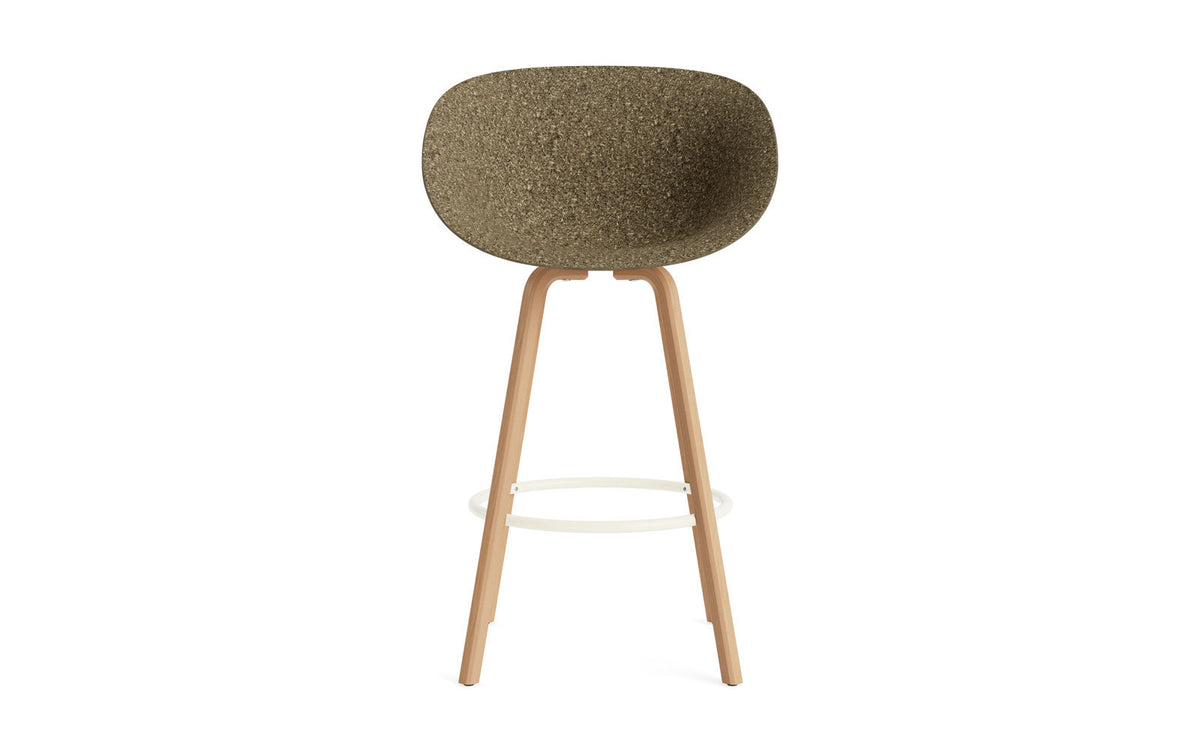 Mat Barstuhl 75 cm Buchenholz/creme in Seegras präsentiert im Onlineshop von KAQTU Design AG. Barstuhl ist von Normann Copenhagen