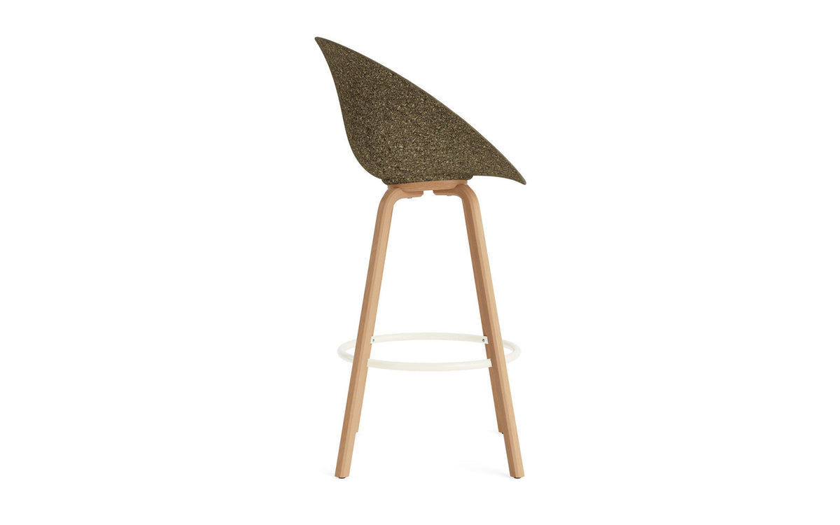 Mat Barstuhl 75 cm Buchenholz/creme in Seegras präsentiert im Onlineshop von KAQTU Design AG. Barstuhl ist von Normann Copenhagen