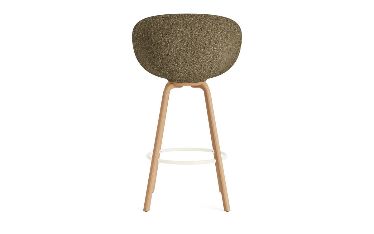 Mat Barstuhl 75 cm Buchenholz/creme in Seegras präsentiert im Onlineshop von KAQTU Design AG. Barstuhl ist von Normann Copenhagen
