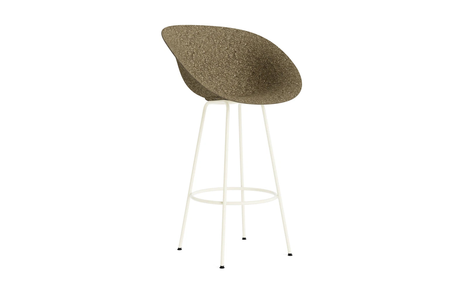Mat Barstuhl mit Armlehne 75 cm Creme stahl Seegras in  präsentiert im Onlineshop von KAQTU Design AG. Barstuhl ist von Normann Copenhagen