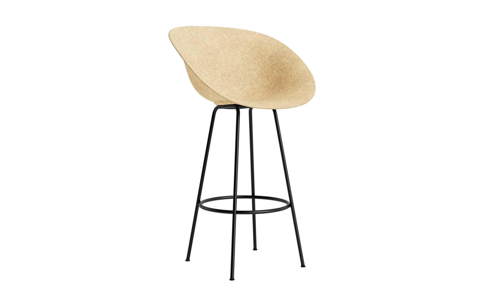 Mat Barstuhl mit Armlehne 75 cm schwarzes Stahl Hanf in  präsentiert im Onlineshop von KAQTU Design AG. Barstuhl ist von Normann Copenhagen