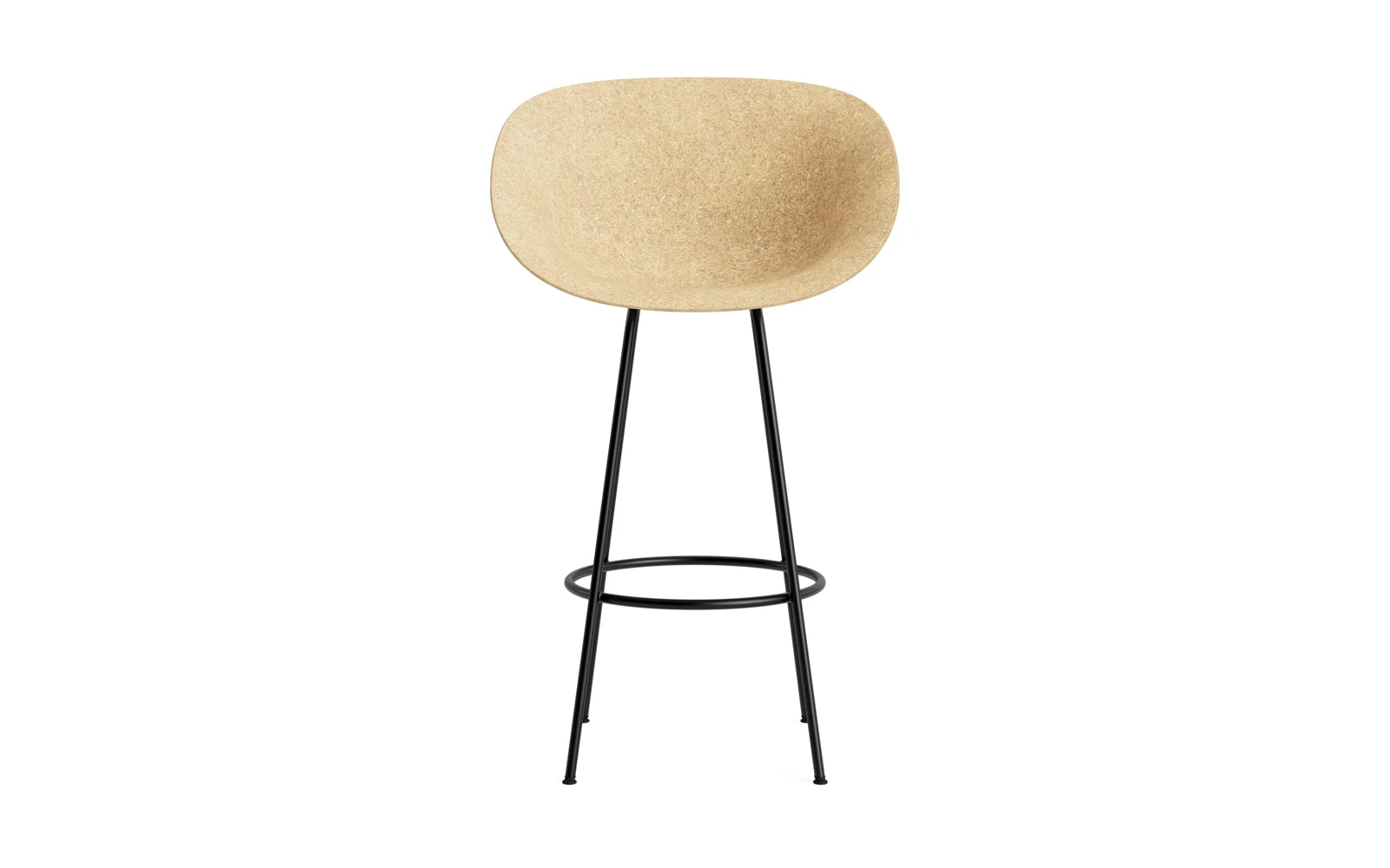 Mat Barstuhl mit Armlehne 75 cm schwarzes Stahl Hanf in  präsentiert im Onlineshop von KAQTU Design AG. Barstuhl ist von Normann Copenhagen