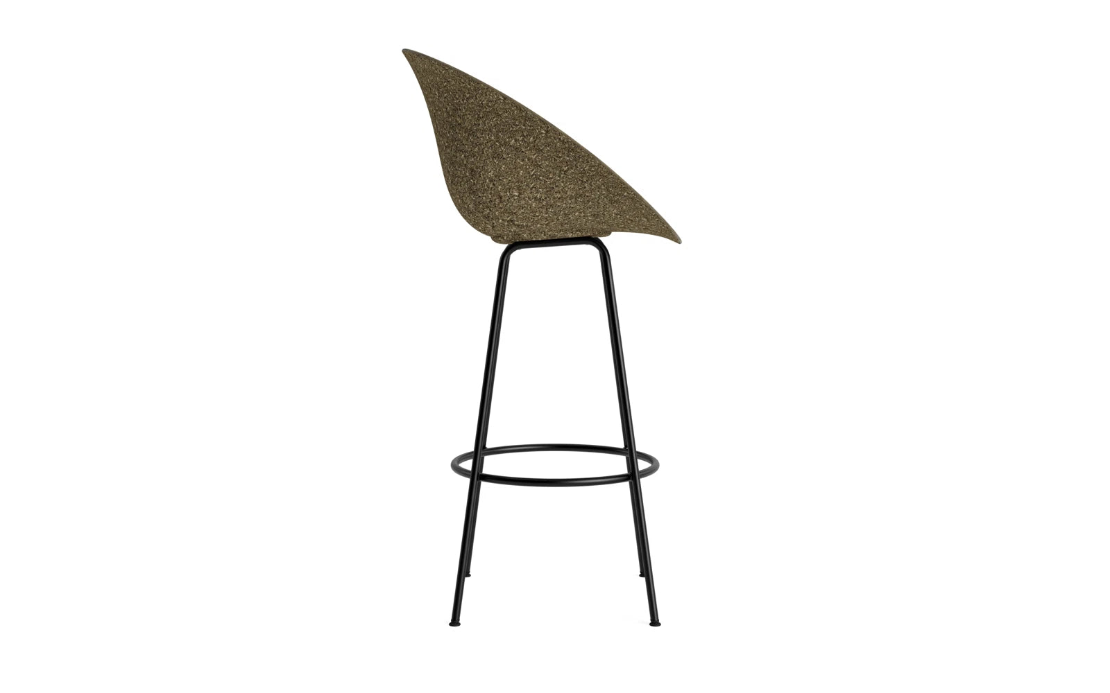 Mat Barstuhl mit Armlehne 75 cm schwarzes Stahl Seegras in  präsentiert im Onlineshop von KAQTU Design AG. Barstuhl ist von Normann Copenhagen