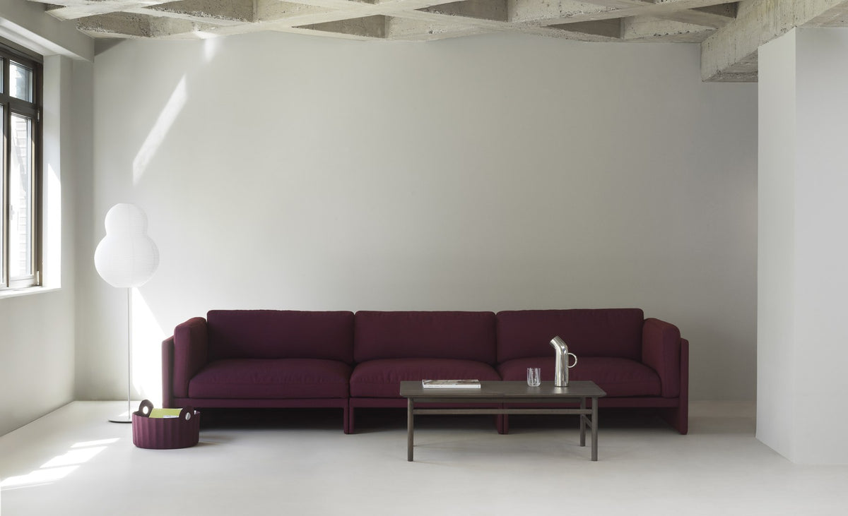 Softy Modular Sofa 400 Chaise Longue Left von Normann Copenhagen in Taupe, gepolstertes Element mit weichen Kissen und niedriger Sitzhöhe