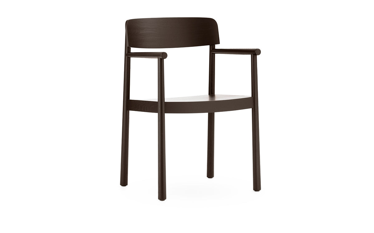Timb Armlehnstuhl in Brown präsentiert im Onlineshop von KAQTU Design AG. Stuhl ist von Normann Copenhagen