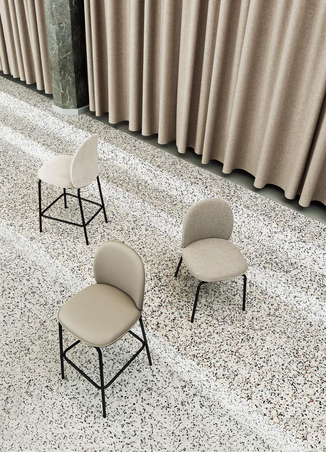 Ace Barstuhl 65 cm gepolstert, Schwarz Stahl, Hallingdal in Hallingdal 110 präsentiert im Onlineshop von KAQTU Design AG. Barstuhl ist von Normann Copenhagen