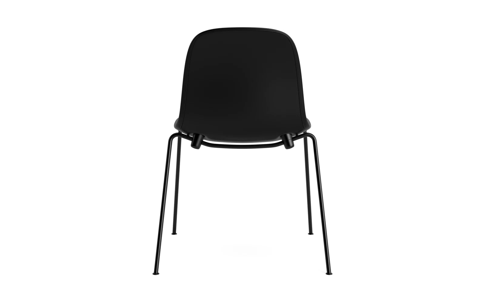 Erleben Sie den Form Stapelstuhl von Normann Copenhagen: stilvolles, platzsparendes Design aus schwarzem Stahl, gepolstert für optimalen Komfort.