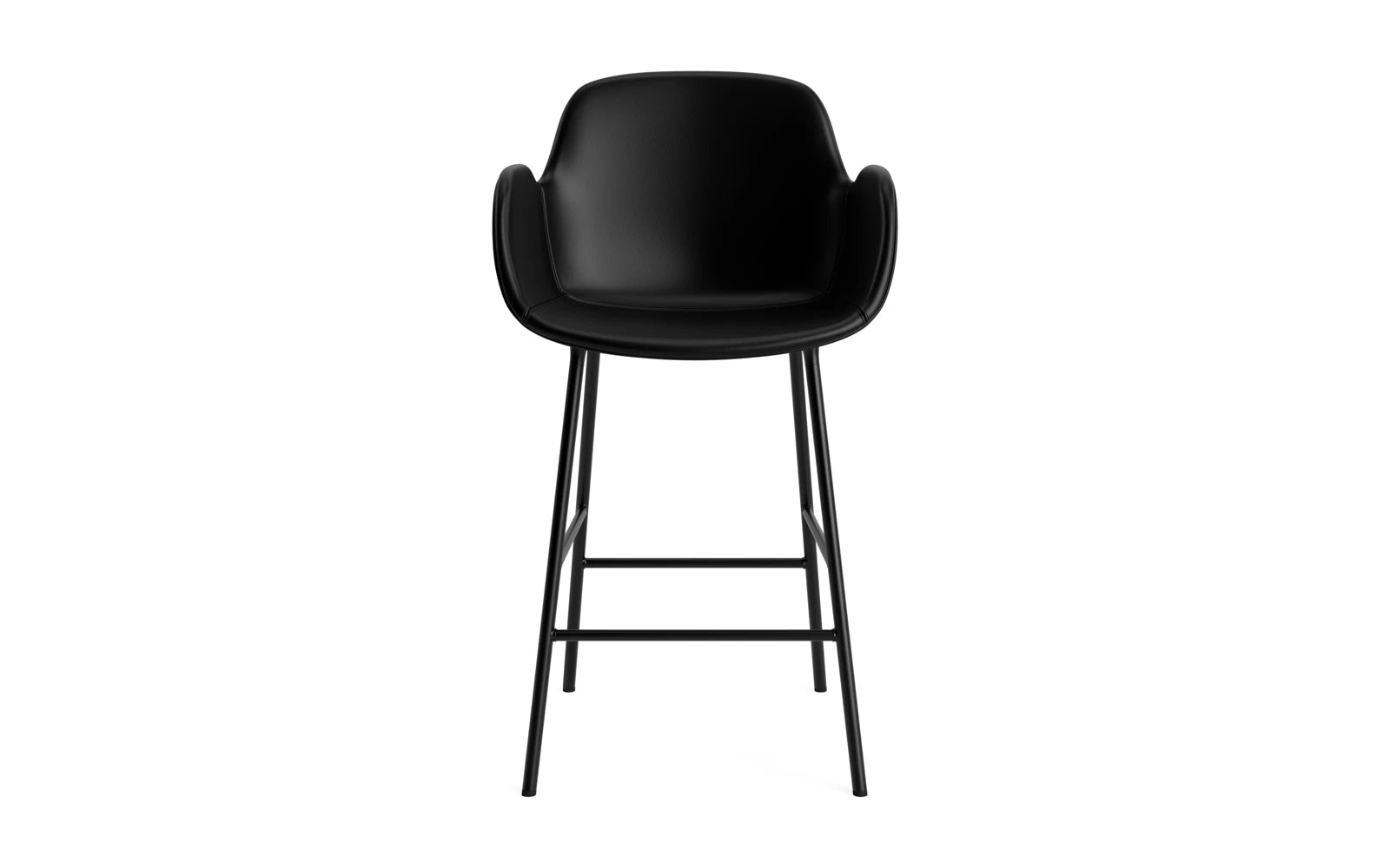 Form Barstuhl mit Armlehne 65 cm gepolstert schwarzes Stahl/Ultra leder in Ultra 41599 präsentiert im Onlineshop von KAQTU Design AG. Barstuhl ist von Normann Copenhagen