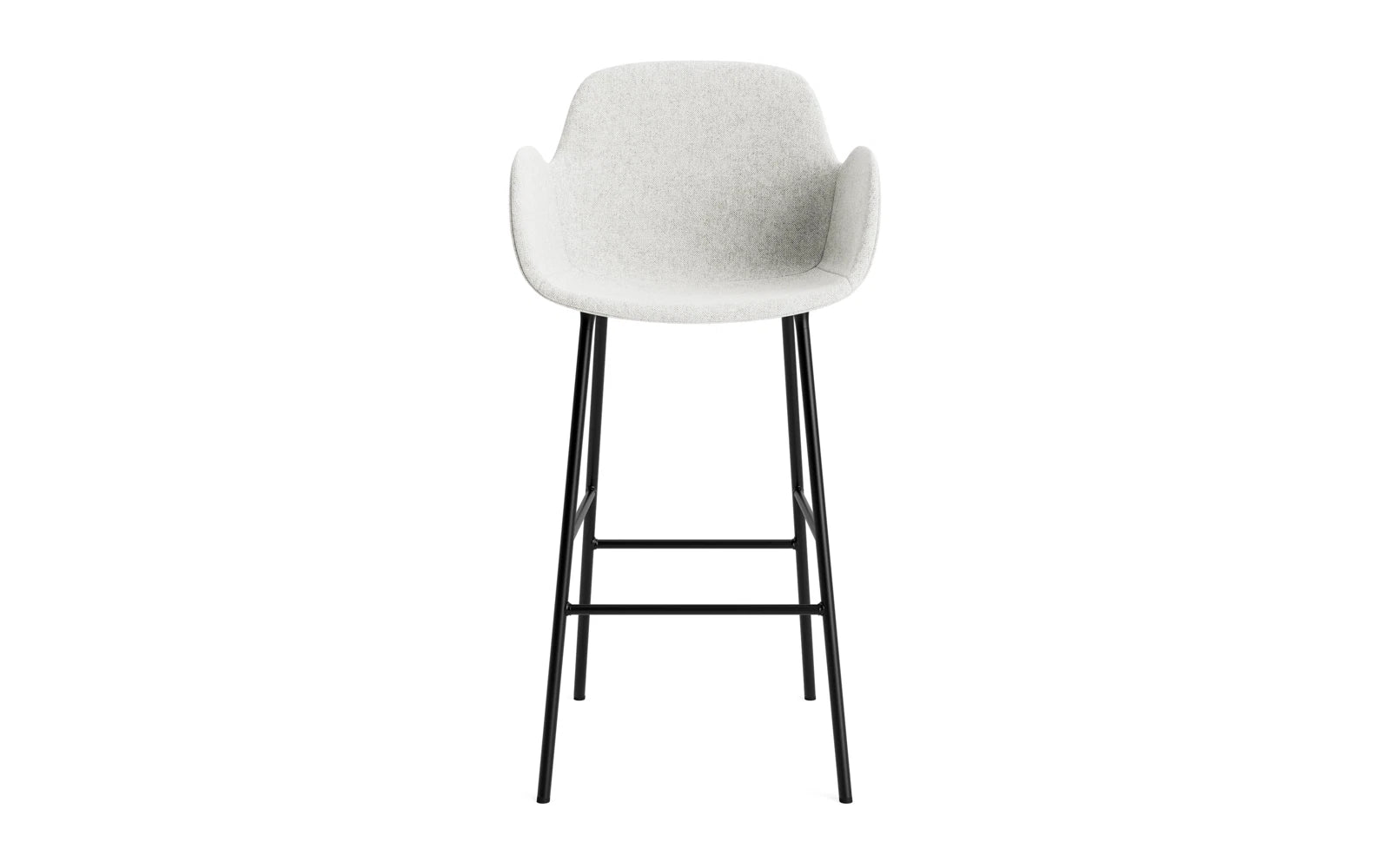 Entdecken Sie den Form Barstuhl mit Armlehne 75 cm gepolstert von Normann Copenhagen – ein stilvolles Möbelstück, das Eleganz und Komfort vereint.
