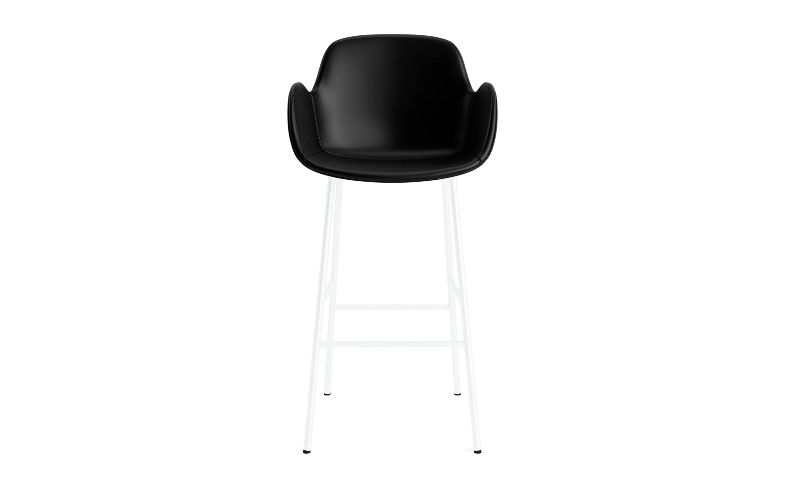 Form Barstuhl mit Armlehne 75 cm gepolstert Weiss Stahl/Ultra leder in Ultra 41599 präsentiert im Onlineshop von KAQTU Design AG. Barstuhl ist von Normann Copenhagen
