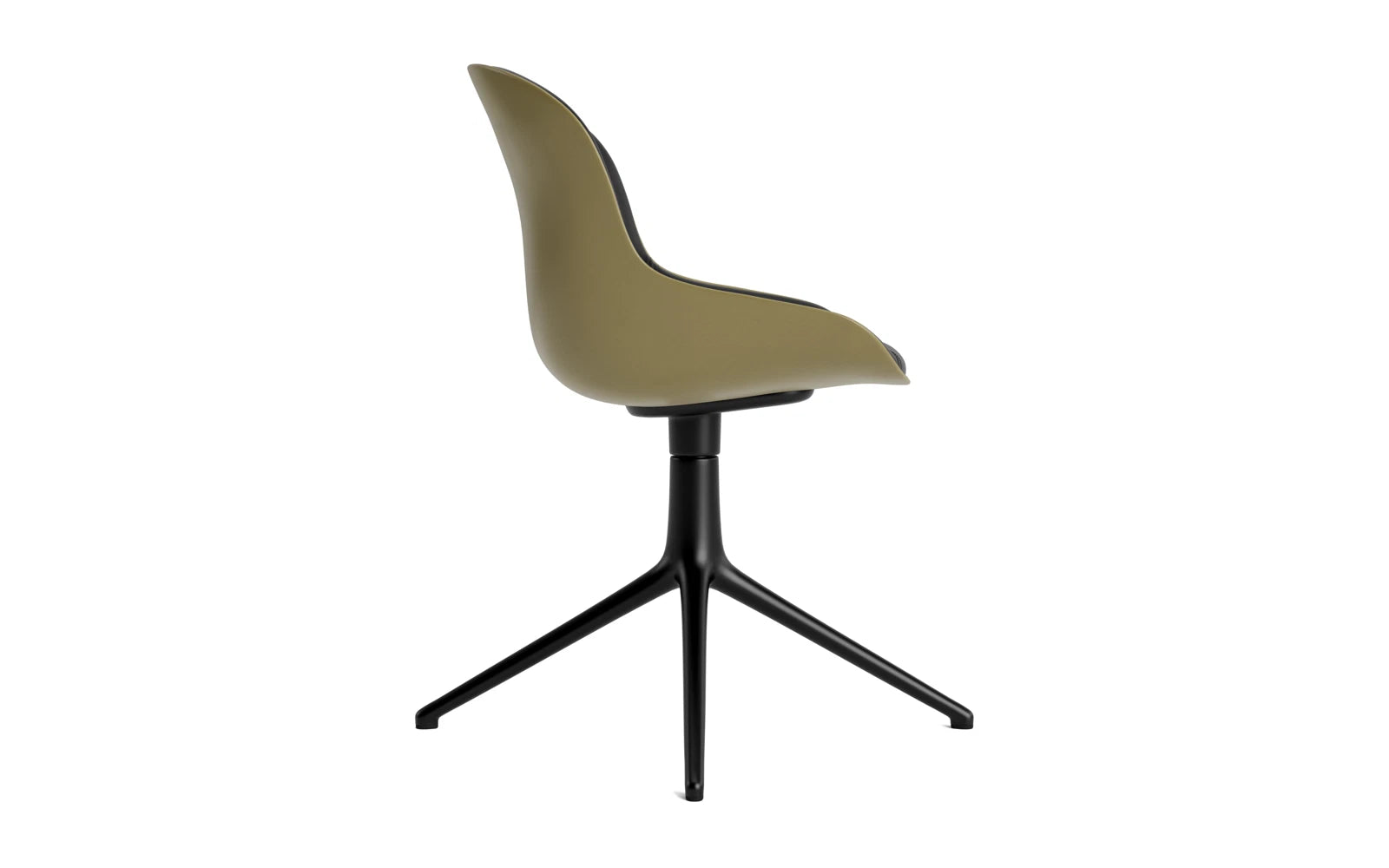 Hyg Drehstuhl 4B gepolstert Schwartz Alu Olive/Ultra in Ultra 41599 präsentiert im Onlineshop von KAQTU Design AG. Drehstuhl ist von Normann Copenhagen