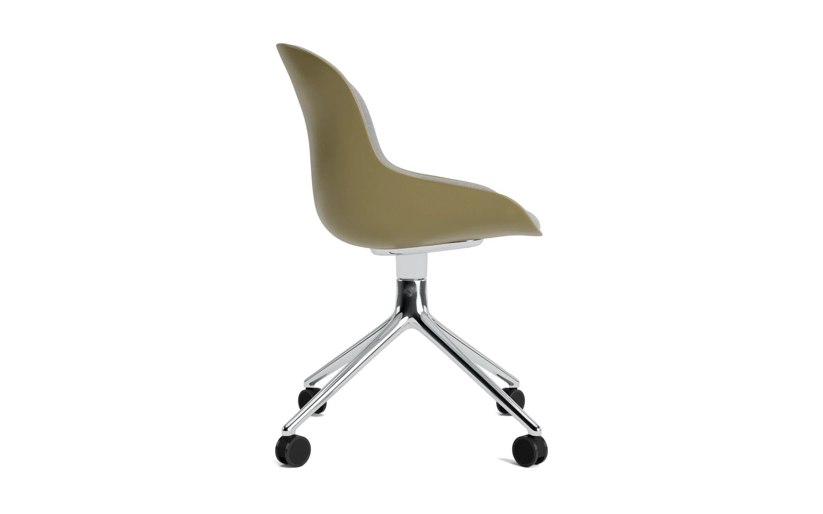 Hyg Drehstuhl 4W Frontpolster Aluminium Olive/Remix in Remix 133 präsentiert im Onlineshop von KAQTU Design AG. Drehstuhl ist von Normann Copenhagen