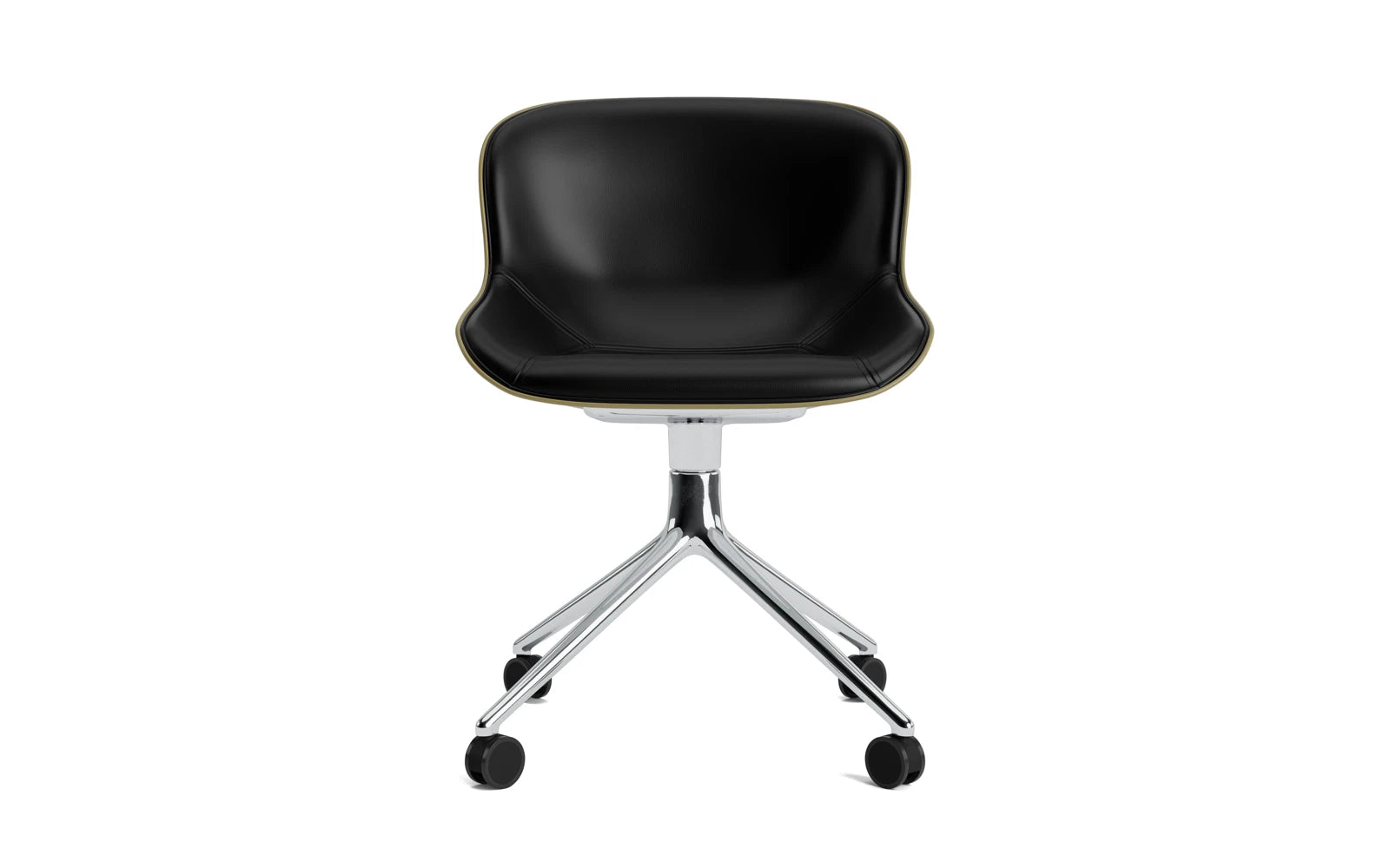 Hyg Drehstuhl 4W Frontpolster Aluminium Olive/Ultra in Ultra 41599 präsentiert im Onlineshop von KAQTU Design AG. Drehstuhl ist von Normann Copenhagen