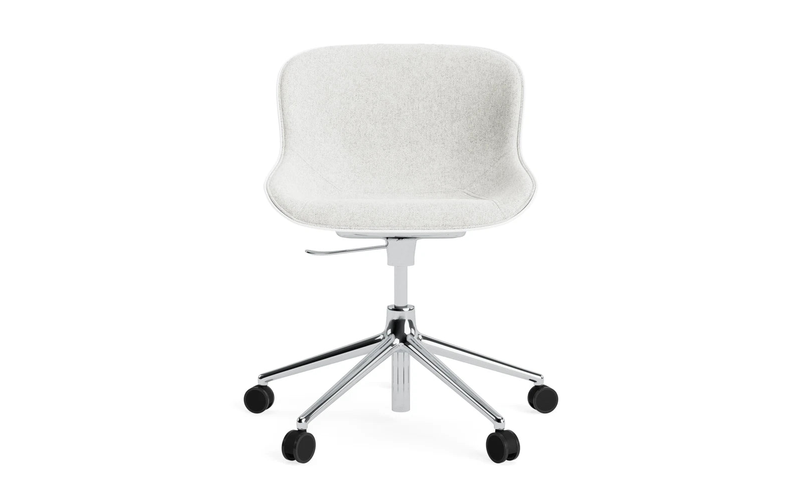 Hyg Drehsessel mit 5 Rollen Gas Lift Frontpolster Alu Weiss/Hallingdal in Hallingdal 110 präsentiert im Onlineshop von KAQTU Design AG. Sessel ist von Normann Copenhagen