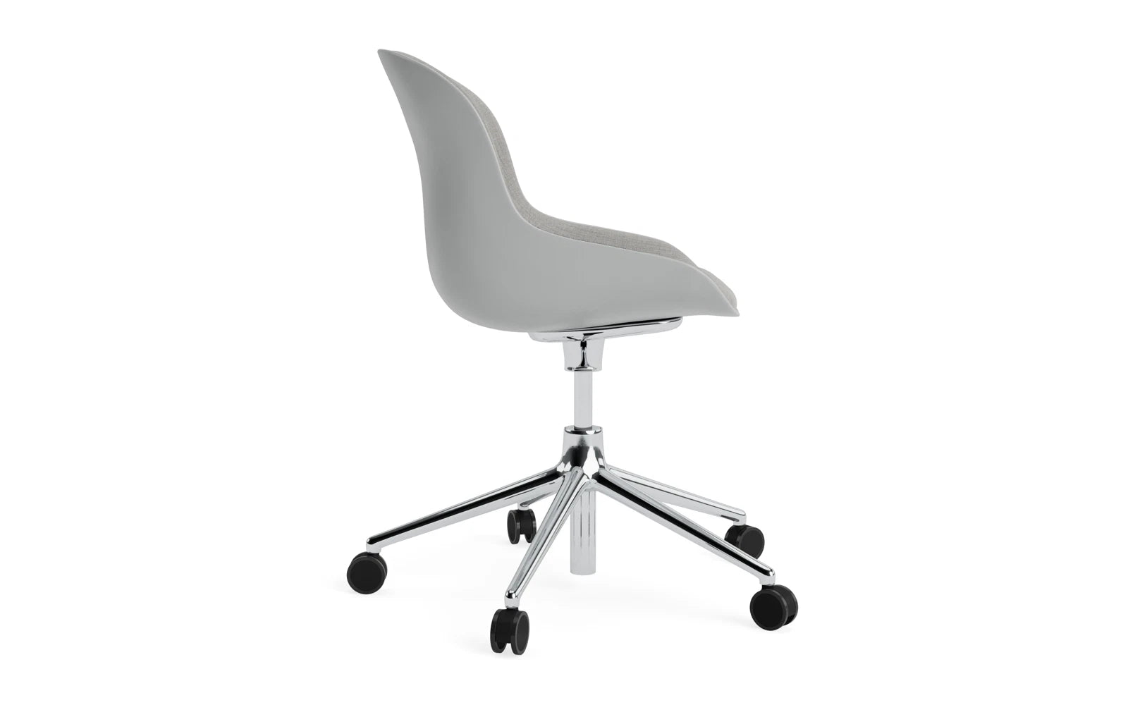 Hyg Drehsessel mit 5 Rollen Gas Lift Frontpolster Alu Grau/Remix in Remix 133 präsentiert im Onlineshop von KAQTU Design AG. Sessel ist von Normann Copenhagen