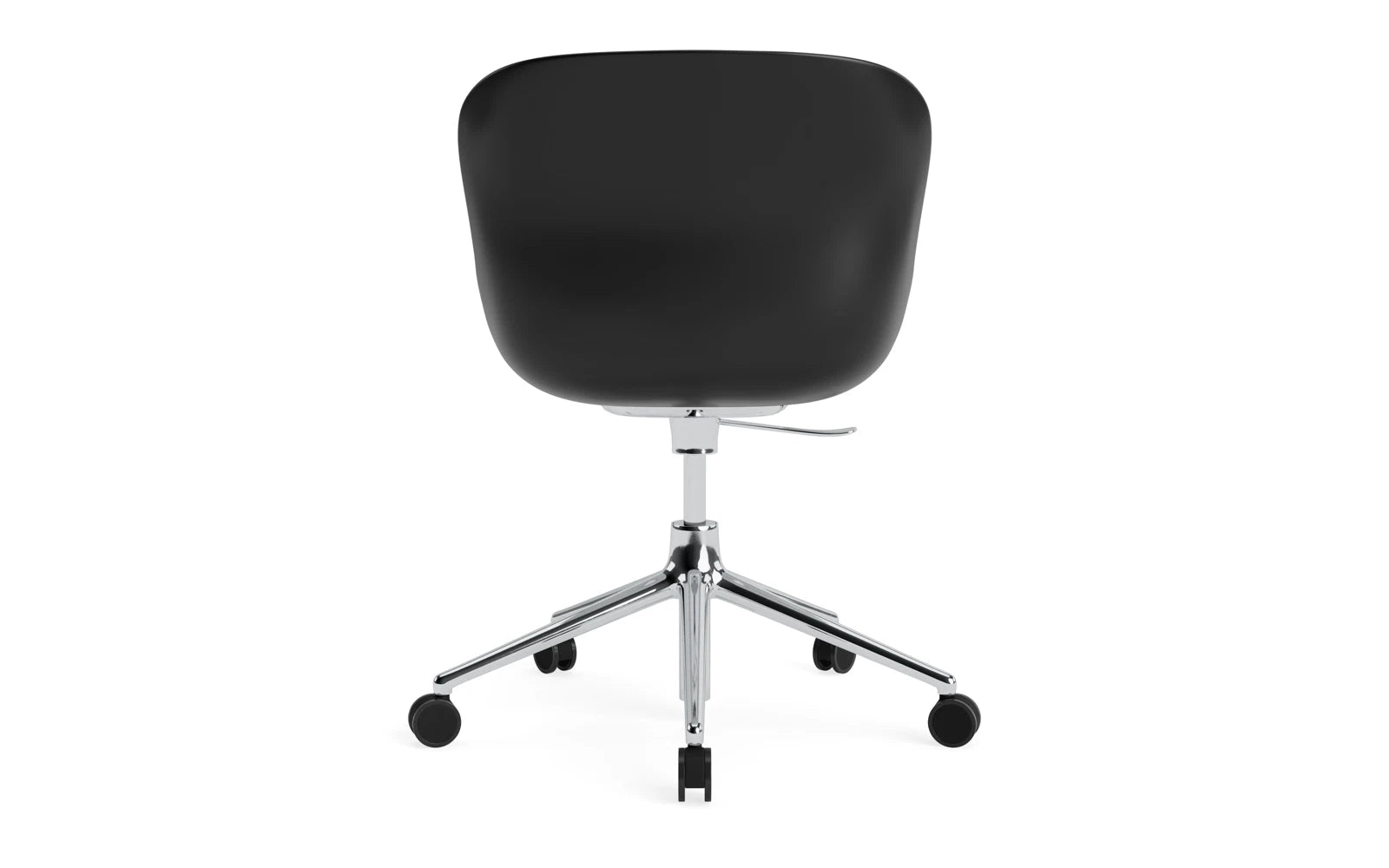 Hyg Drehsessel mit 5 Rollen Gas Lift Frontpolster Alu Schwartz/Hallingdal in Hallingdal 110 präsentiert im Onlineshop von KAQTU Design AG. Sessel ist von Normann Copenhagen