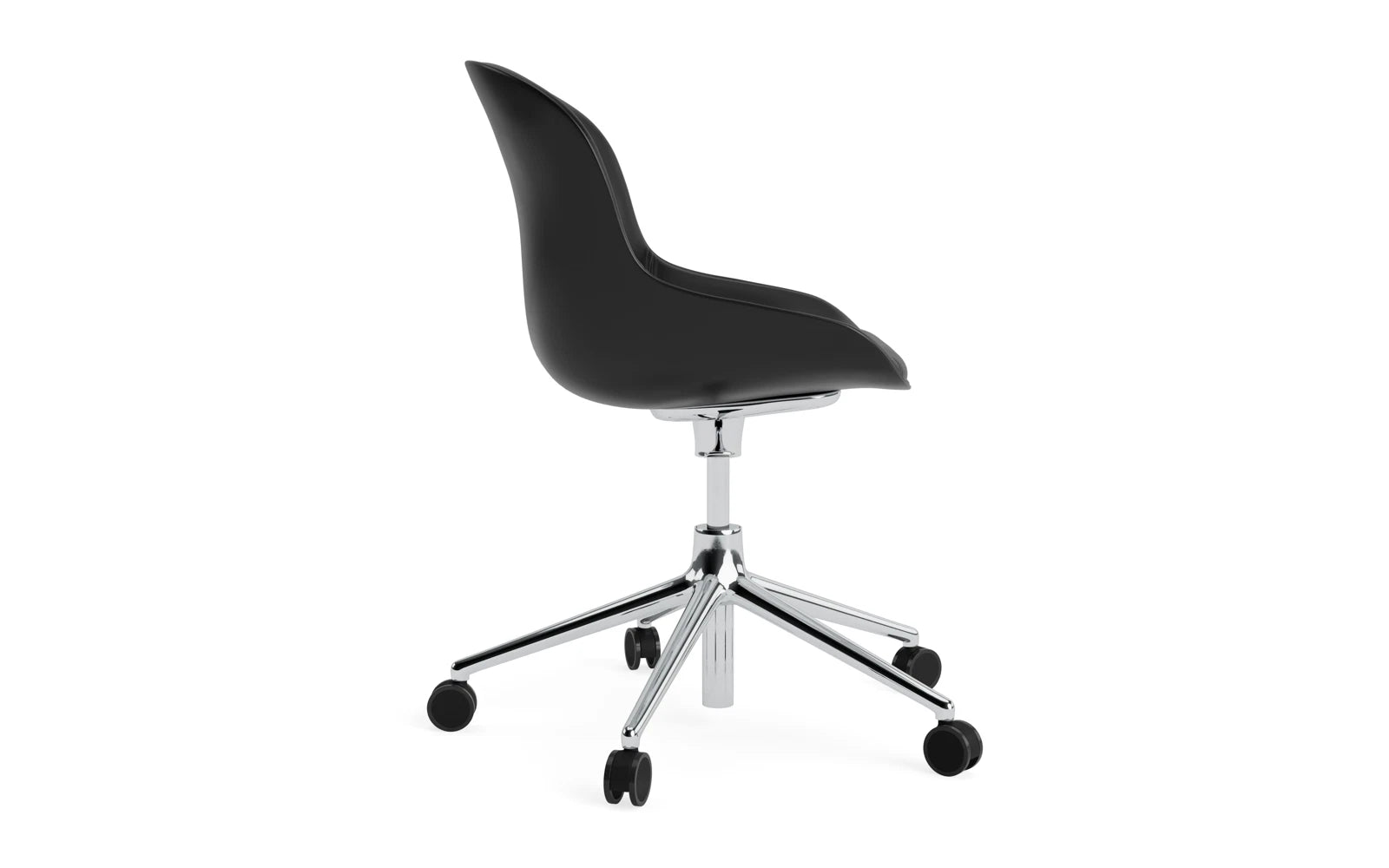 Hyg Drehsessel mit 5 Rollen Gas Lift Frontpolster Alu Schwartz/Ultra in Ultra 41599 präsentiert im Onlineshop von KAQTU Design AG. Sessel ist von Normann Copenhagen