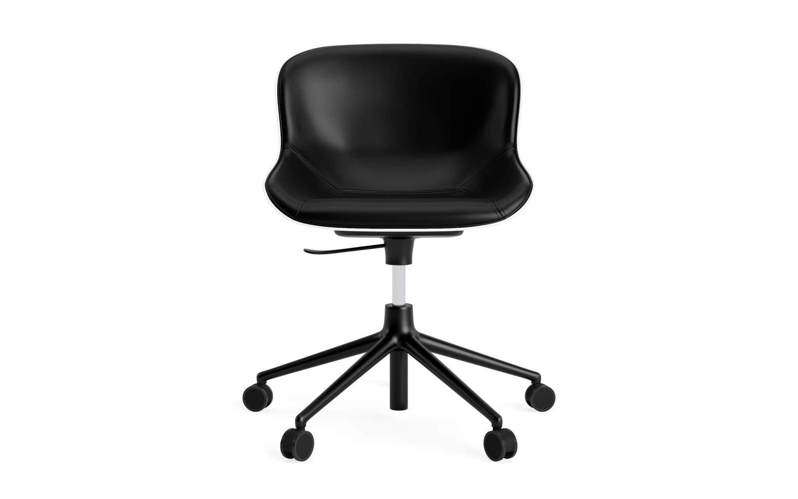 Hyg Drehsessel mit 5 Rollen Gas Lift Frontpolster Schwartz Alu Weiss/Ultra in Ultra 41599 präsentiert im Onlineshop von KAQTU Design AG. Sessel ist von Normann Copenhagen