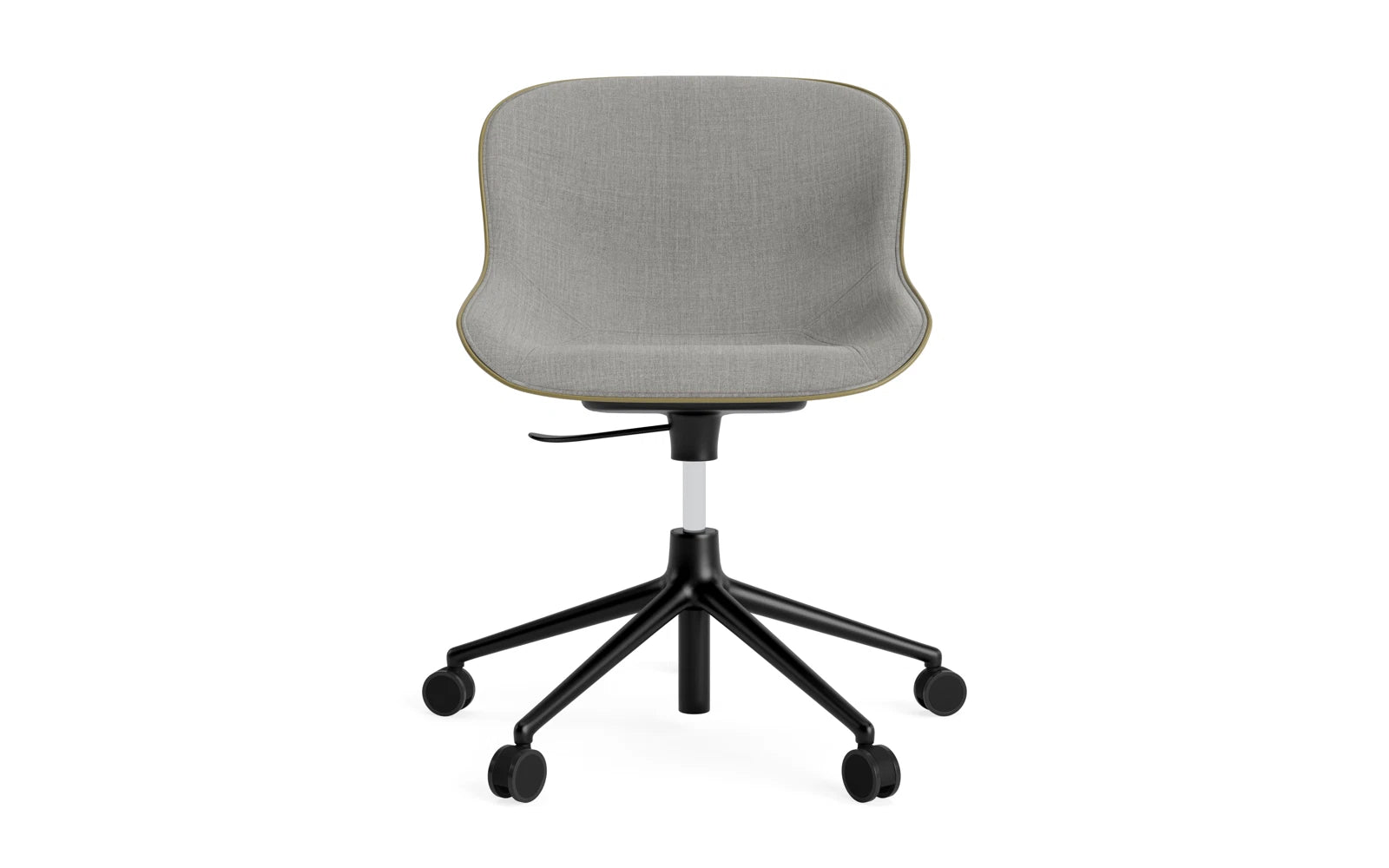 Hyg Drehsessel mit 5 Rollen Gas Lift Frontpolster Schwartz Alu Olive /Remix in Remix 133 präsentiert im Onlineshop von KAQTU Design AG. Sessel ist von Normann Copenhagen