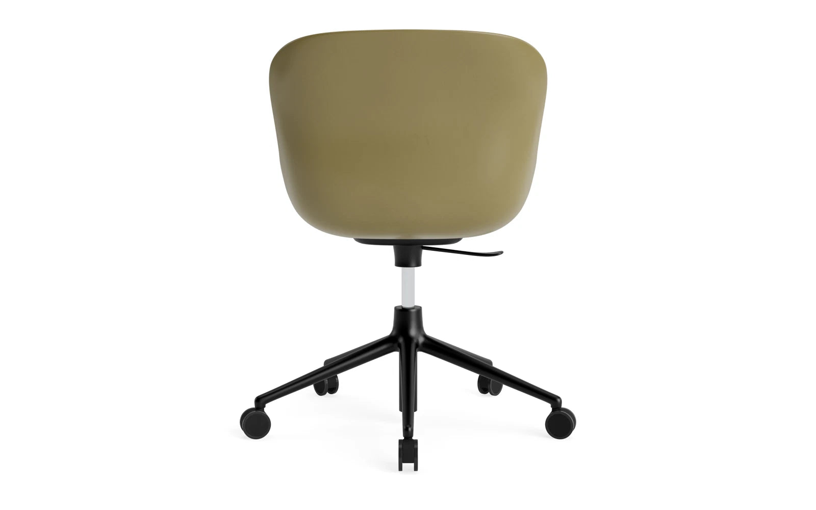 Hyg Drehsessel mit 5 Rollen Gas Lift Frontpolster Schwartz Alu Olive /Remix in Remix 133 präsentiert im Onlineshop von KAQTU Design AG. Sessel ist von Normann Copenhagen
