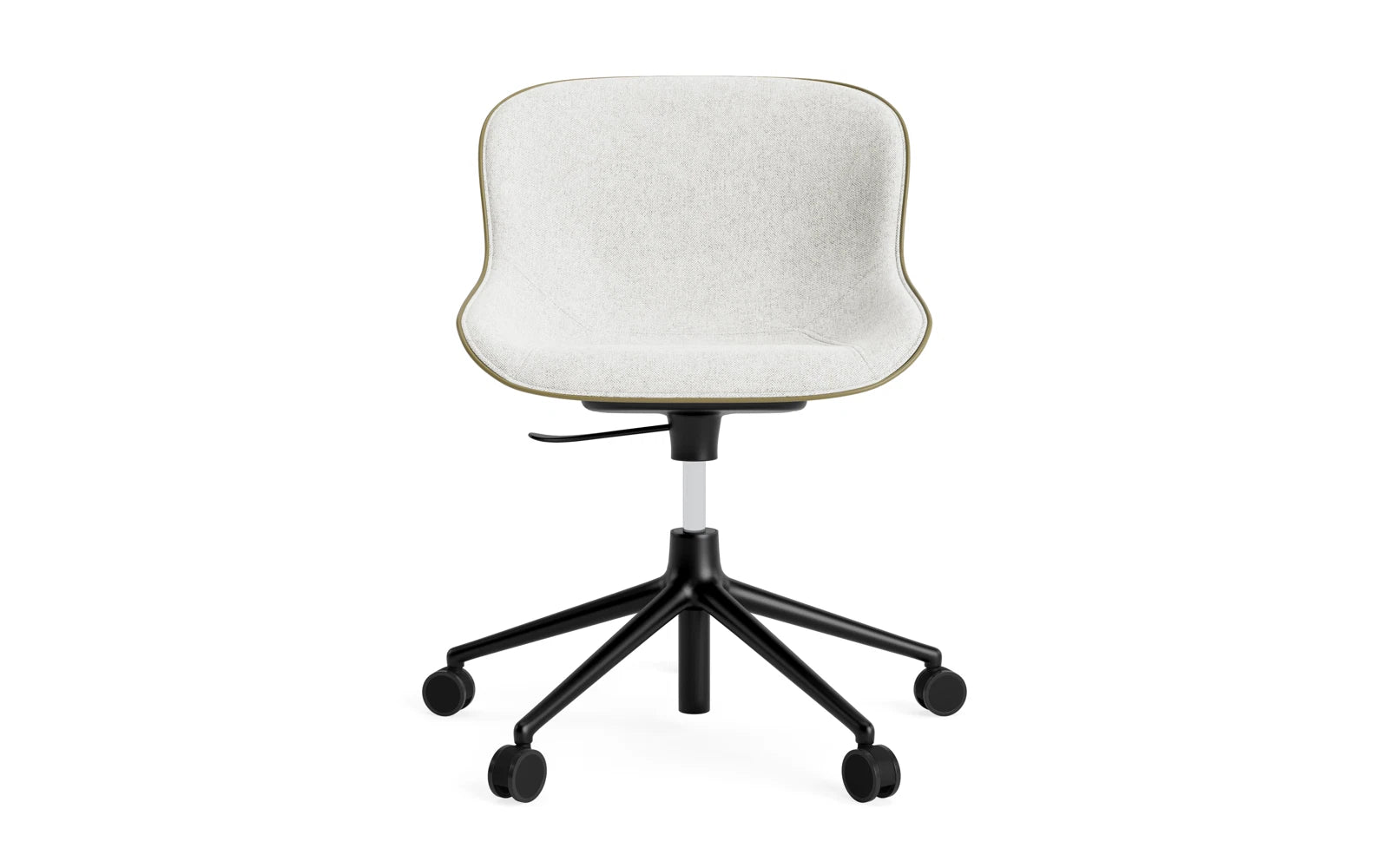Hyg Drehsessel mit 5 Rollen Gas Lift Frontpolster Schwartz Alu Olive /Hallingdal in Hallingdal 110 präsentiert im Onlineshop von KAQTU Design AG. Sessel ist von Normann Copenhagen