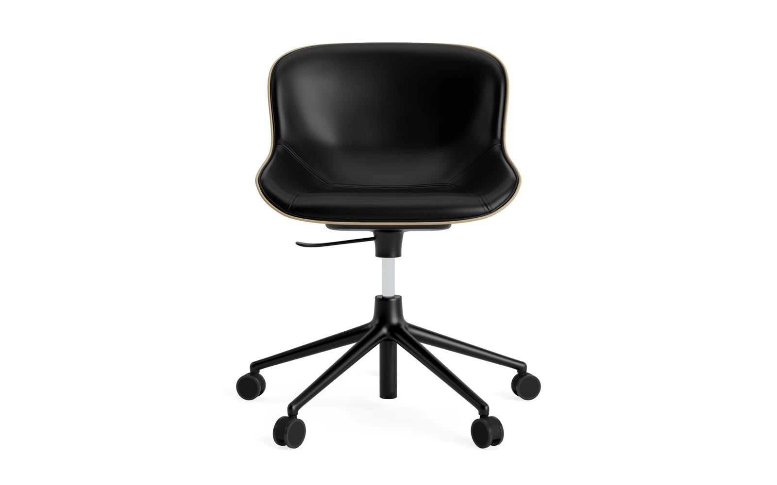 Hyg Drehsessel mit 5 Rollen Gas Lift Frontpolster Schwartz Alu Sand/Ultra in Ultra 41599 präsentiert im Onlineshop von KAQTU Design AG. Sessel ist von Normann Copenhagen