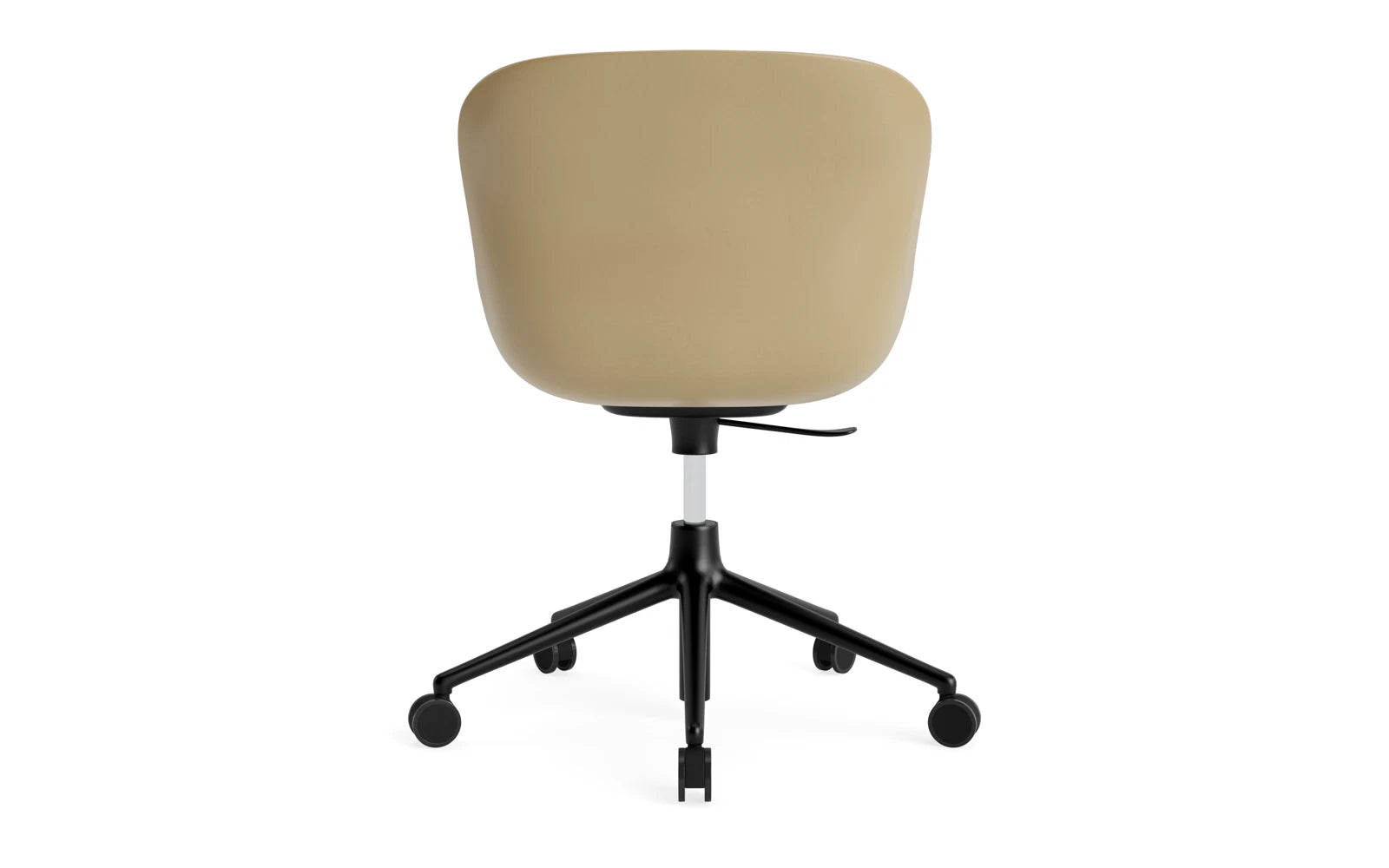Hyg Drehsessel mit 5 Rollen Gas Lift Frontpolster Schwartz Alu Sand/Ultra in Ultra 41599 präsentiert im Onlineshop von KAQTU Design AG. Sessel ist von Normann Copenhagen