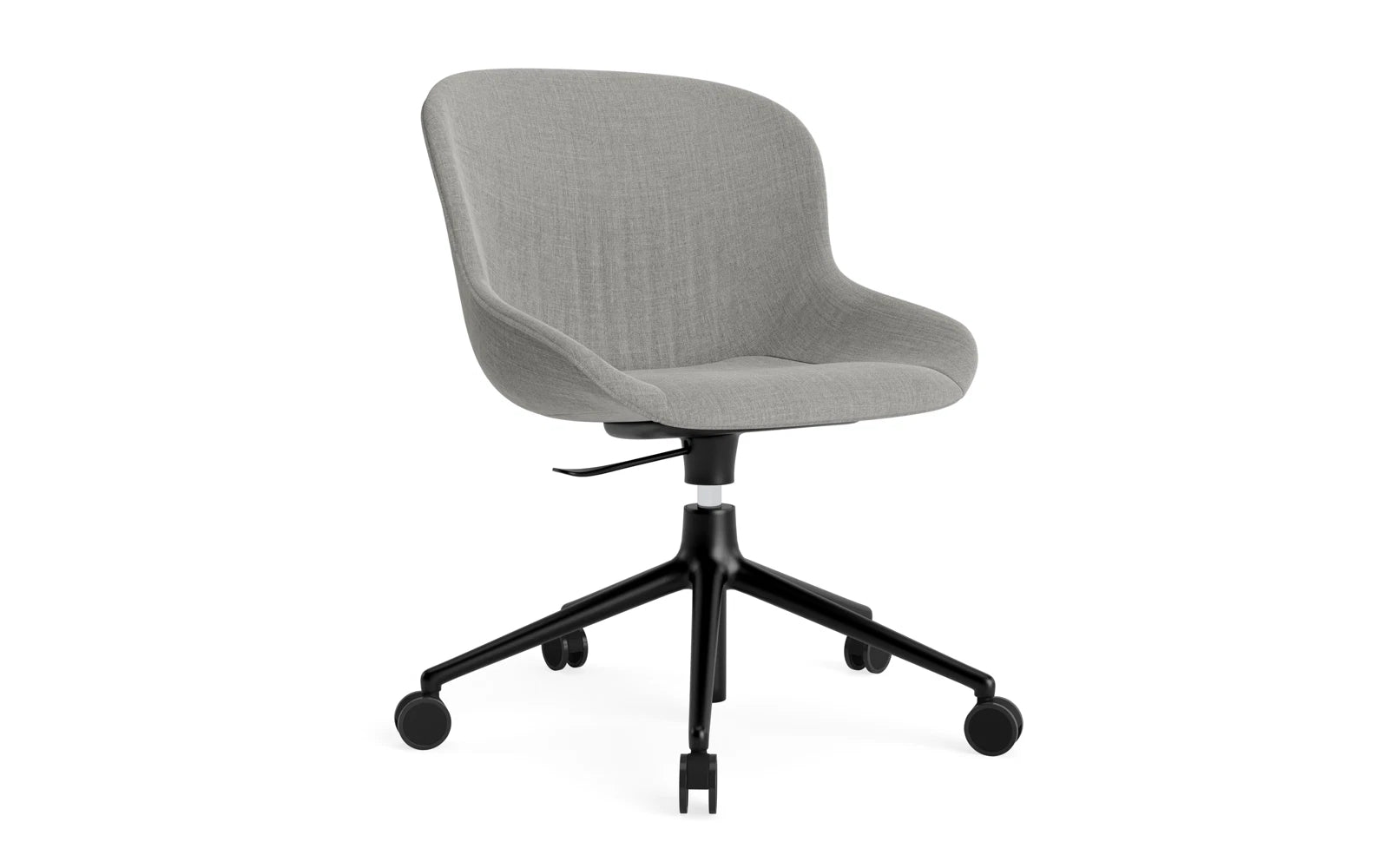Hyg Comfort Drehsessel mit 5 Rollen Gas Lift Polster Schwartz Alu Remix in Remix 133 präsentiert im Onlineshop von KAQTU Design AG. Sessel ist von Normann Copenhagen