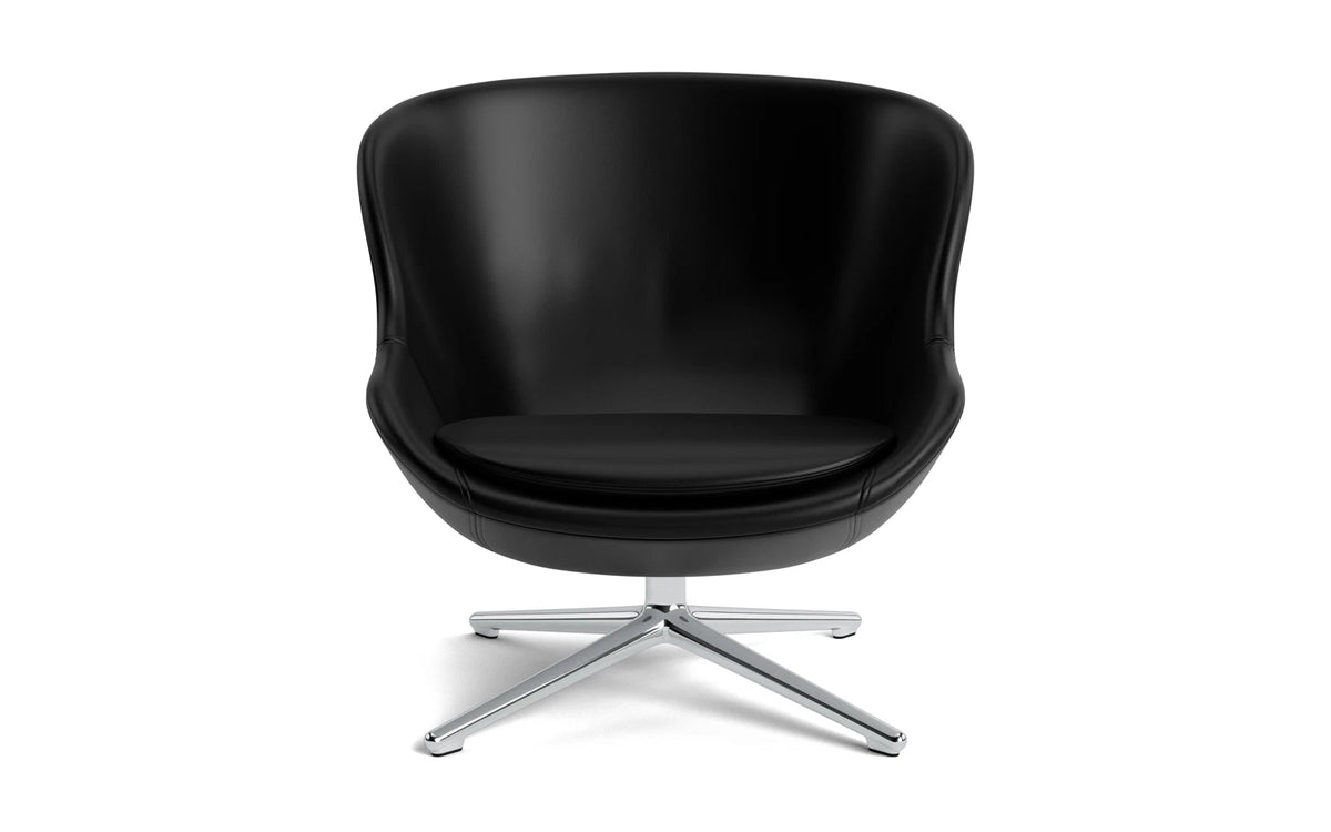 Hyg Lounge-Sessel niedrig mit Drehgestell, Aluminium, Ultra Leder in Ultra 41599 präsentiert im Onlineshop von KAQTU Design AG. Drehsessel ist von Normann Copenhagen
