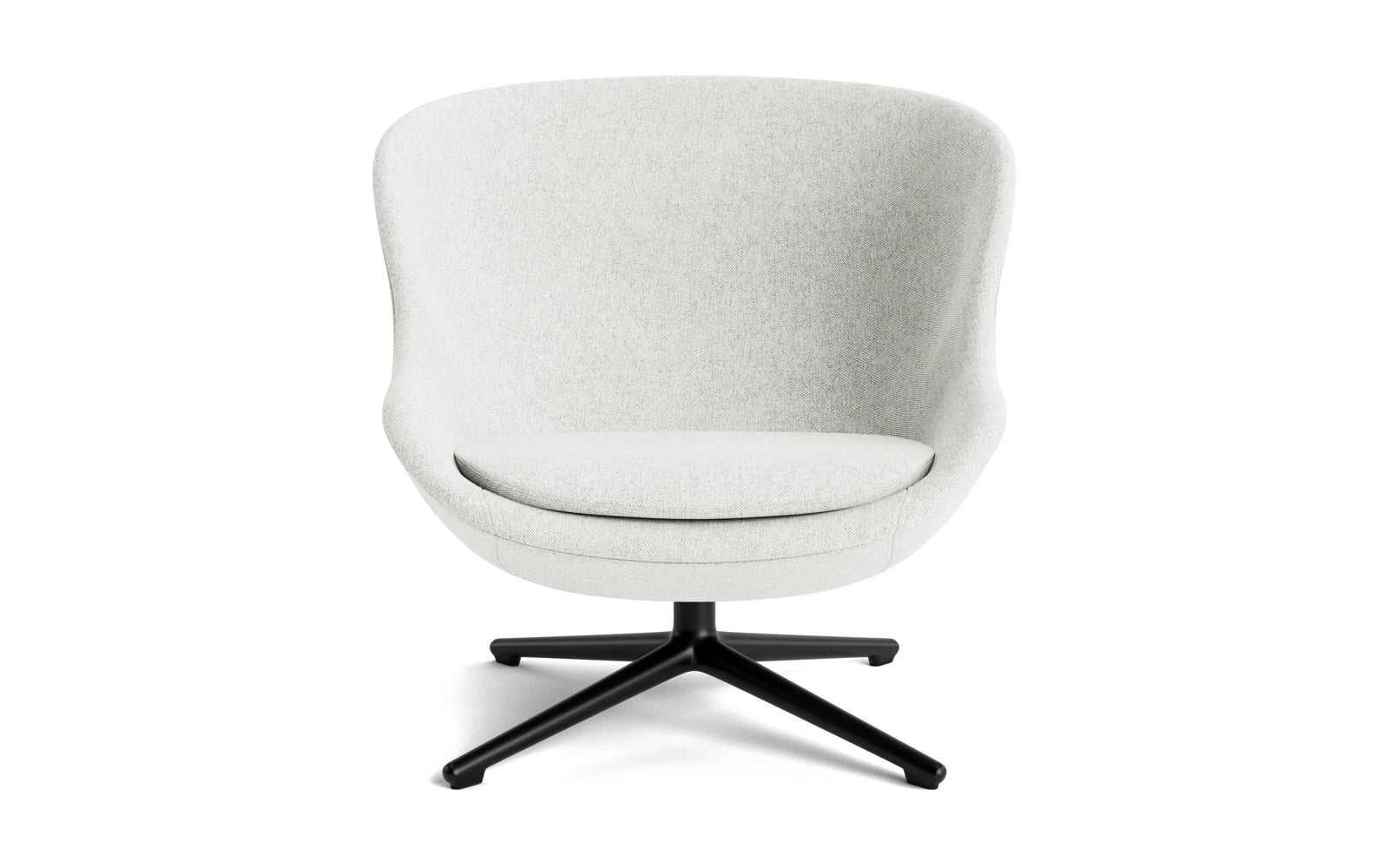 Hyg Lounge-Sessel niedrig mit Drehgestell, schwarzes Aluminium, Hallingdal in Hallingdal 110 präsentiert im Onlineshop von KAQTU Design AG. Sessel ist von Normann Copenhagen
